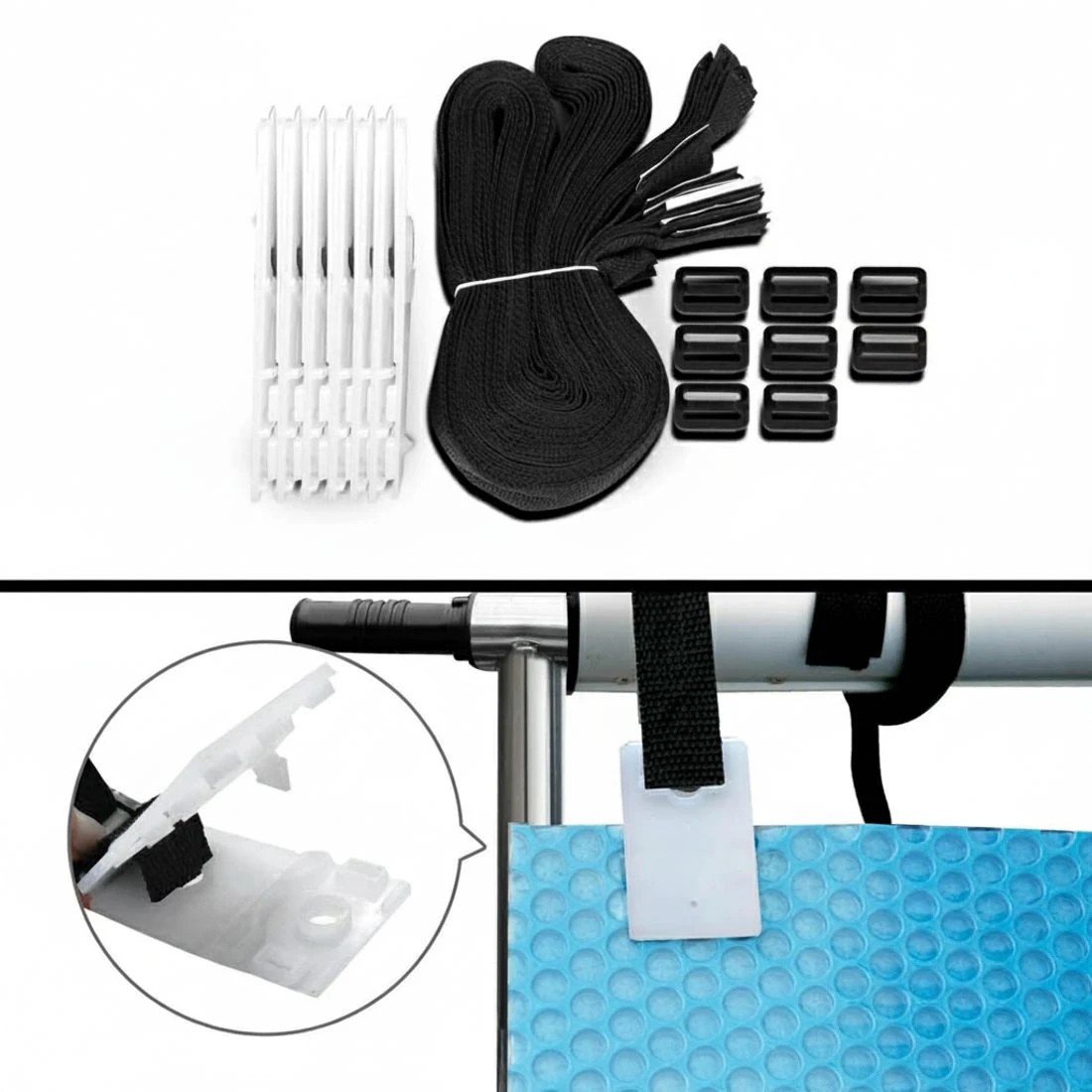 9 Aquabuddy Pool Cover Roller 5.5m Adjustable Swimming Pool Solar Blanket Reel - Multi, 9 of 9