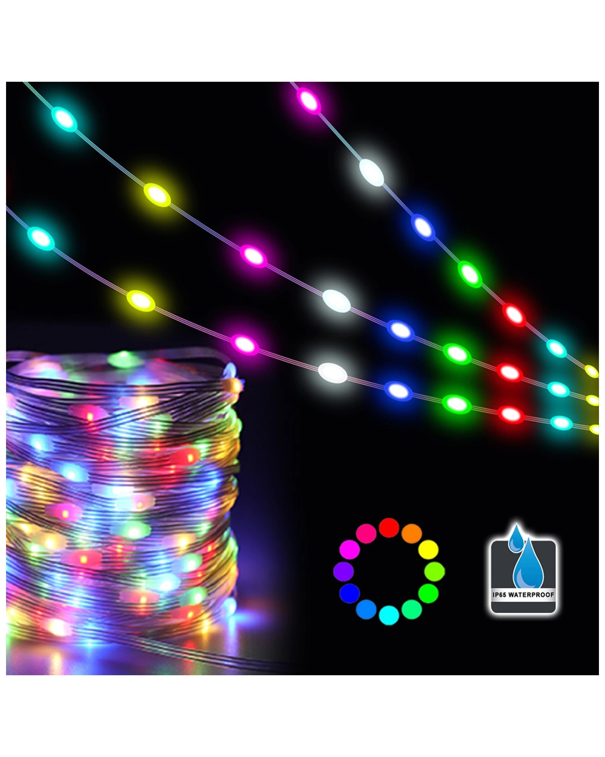 3 Sansai 15m Rgb Led Bluetooth App Control Fairy Strip Party Lights Ip65 W/remote
 - Multi, 3 of 5