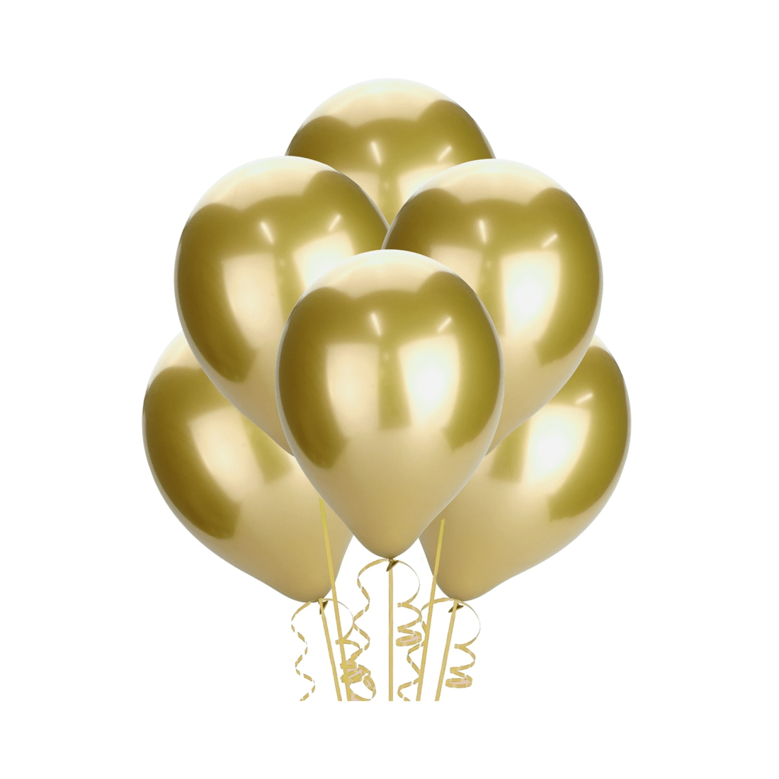 1 Party Maker Chrome Gold Balloons 30cm Round Pack of 50, 1 of 1