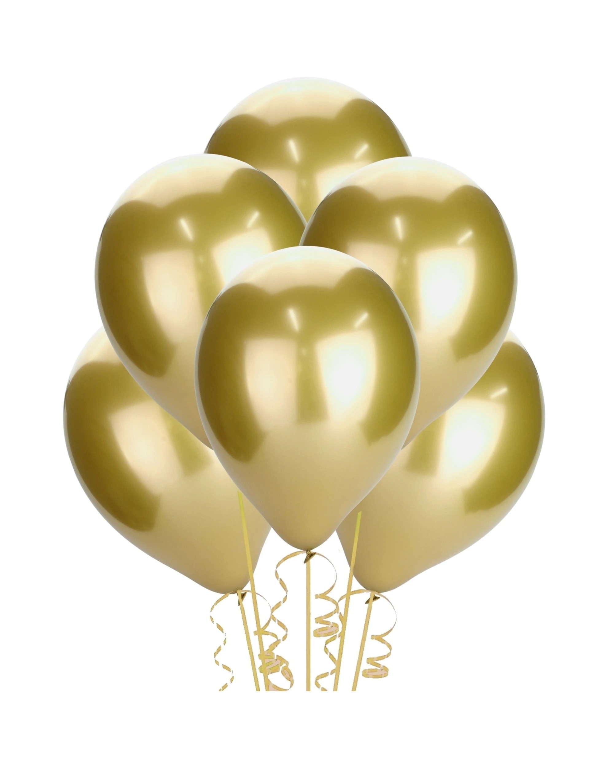 1 Partyrama Chrome Gold Balloons 30cm Round Pack of 50 - Gold, 1 of 1