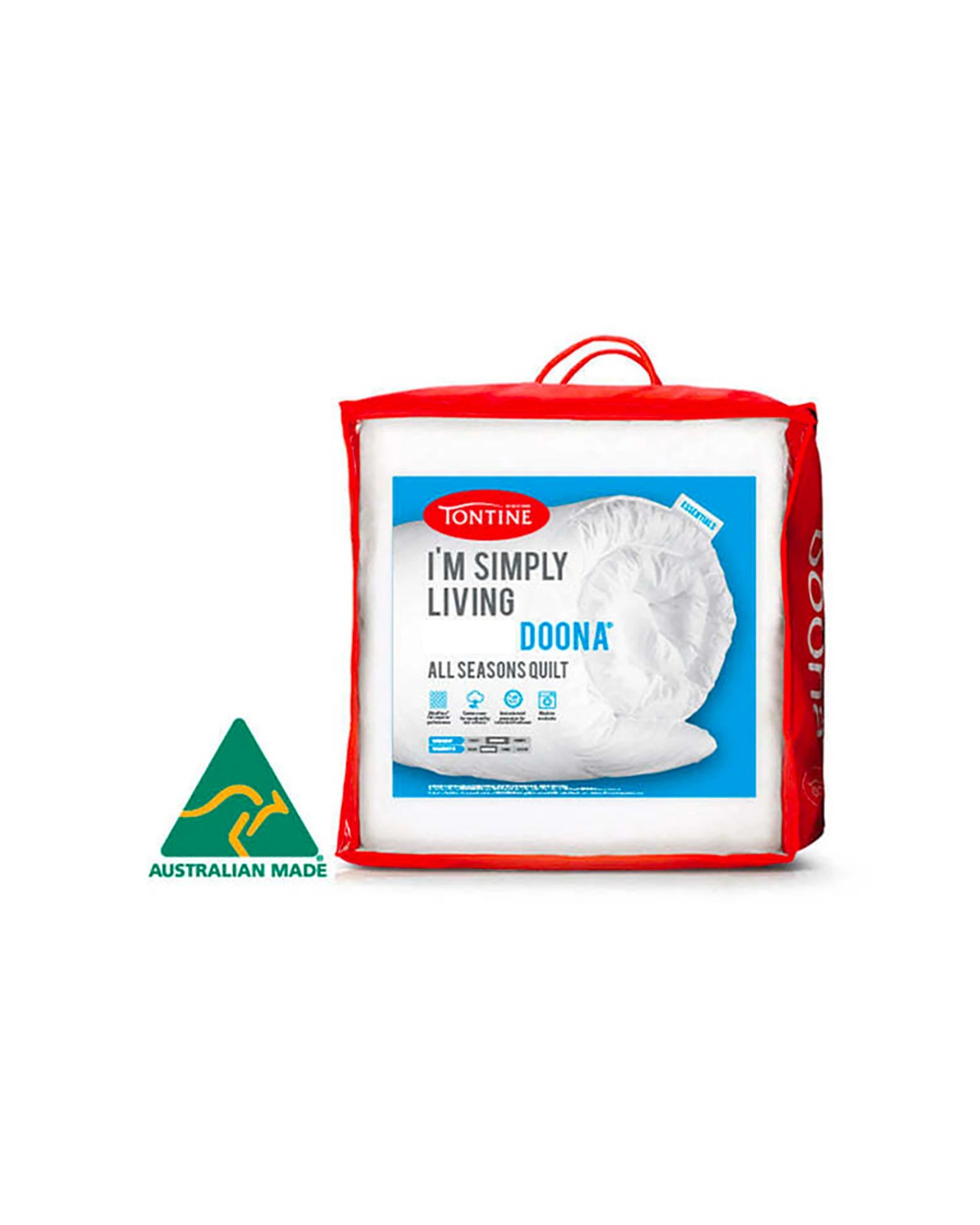 2 Tontine 180x210cm Simply Living Classic All Season Double Bed Cotton Quilt Doona
 - Double Bed
 - White, 2 of 3