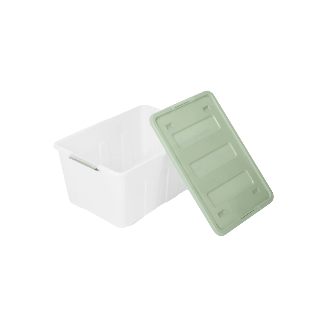 2 60L Storage Tub on Wheels with Green Lid, 2 of 6