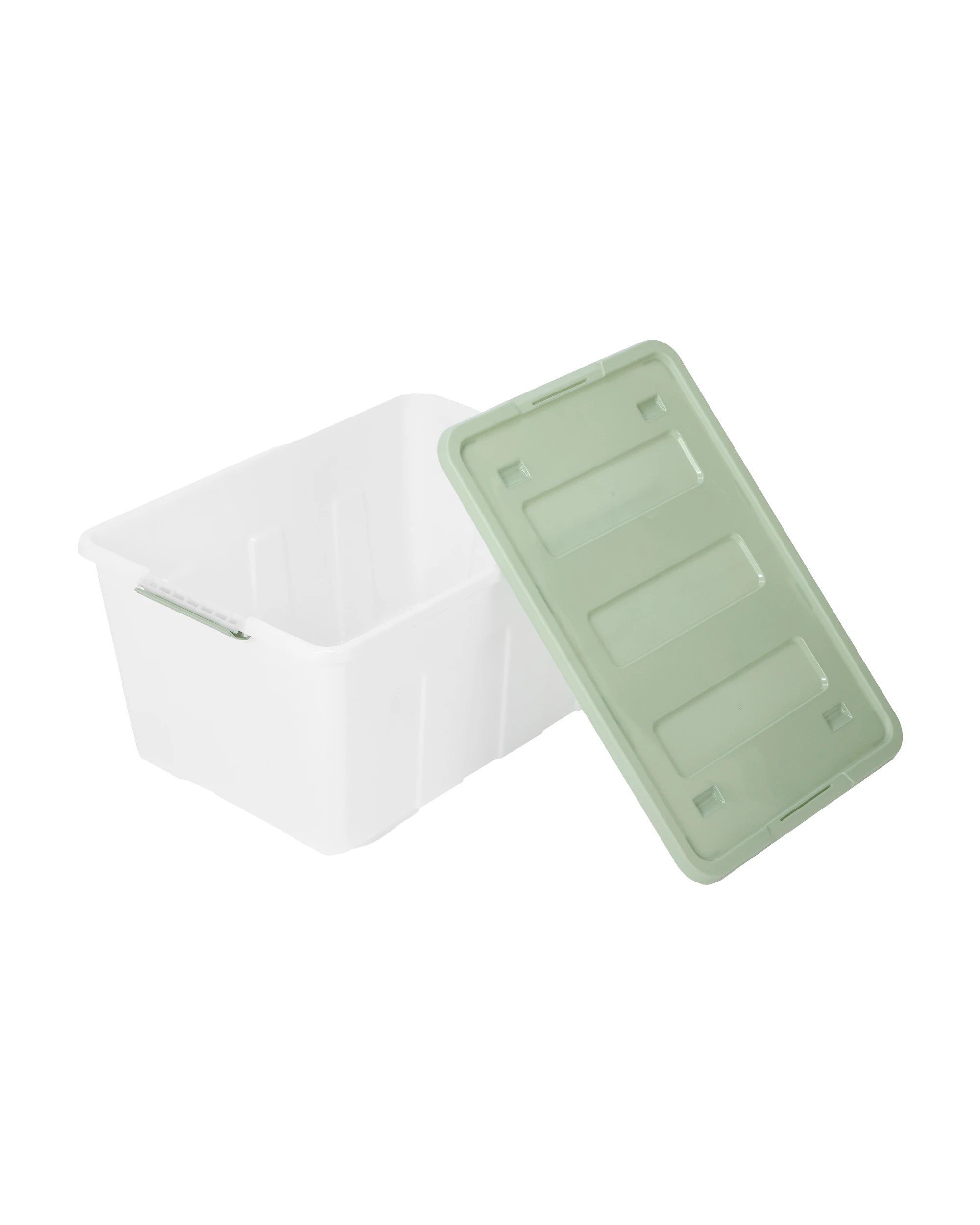 2 60L Storage Tub on Wheels with Green Lid, 2 of 6