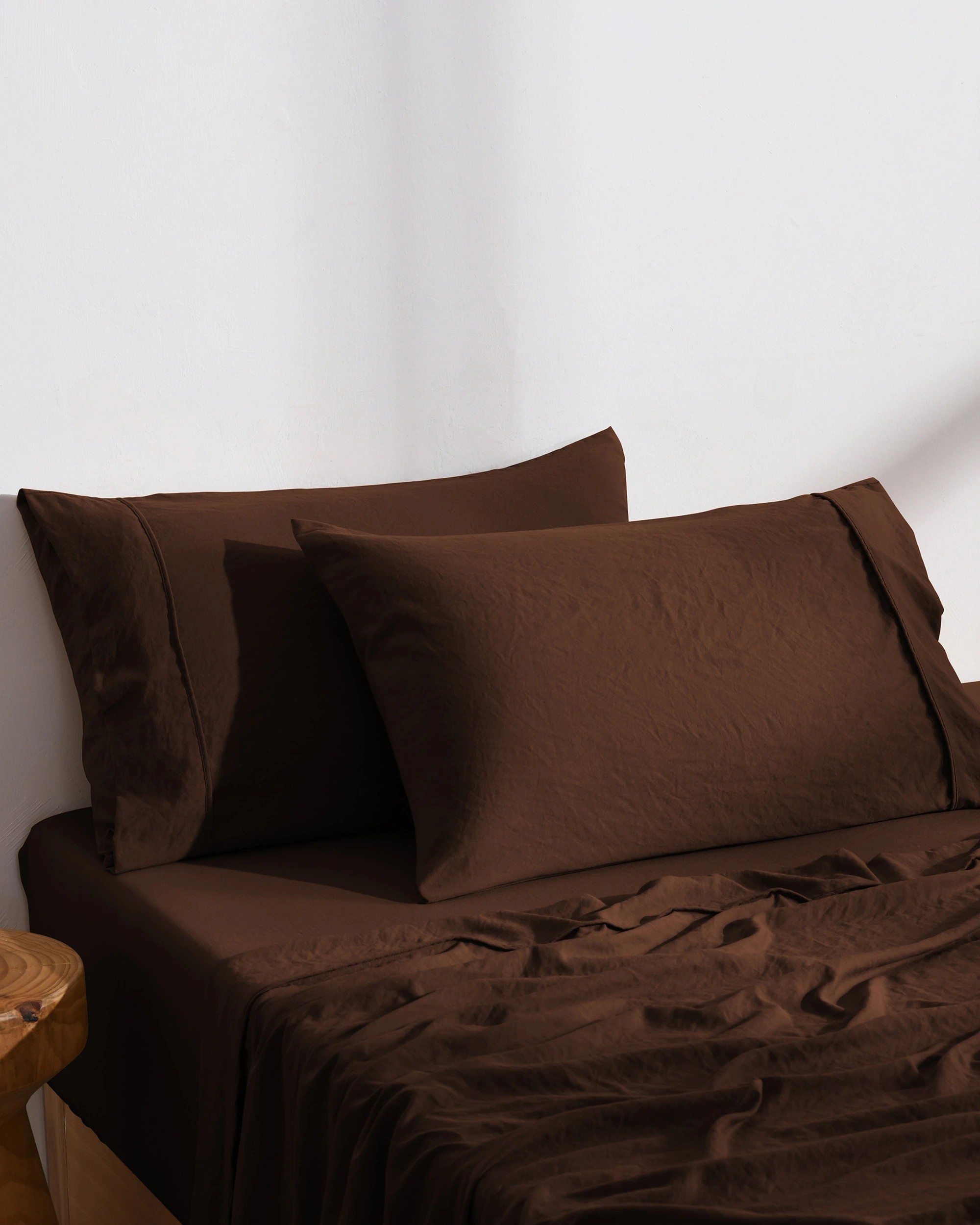 2 Dreamaker Superfine Washed Microfibre Standard Pillowcase Twin Pack - Chocolate, 2 of 6