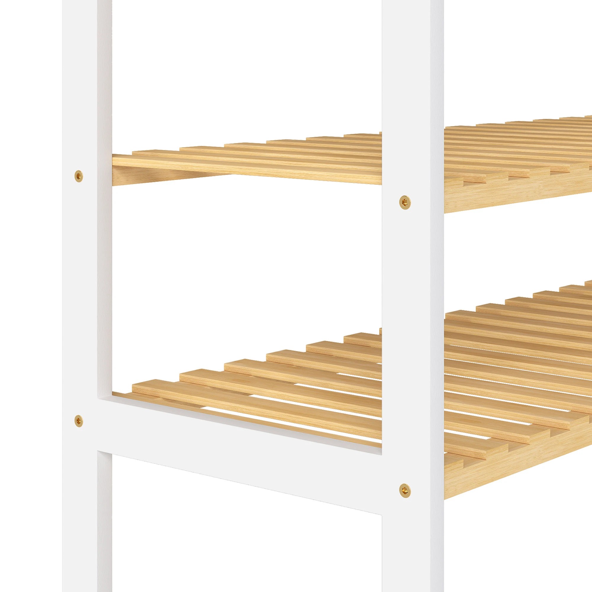 6 Levede Bamboo Storage Rack 4 Tier Shelf Shoe Organiser Home Decor - White, 6 of 8
