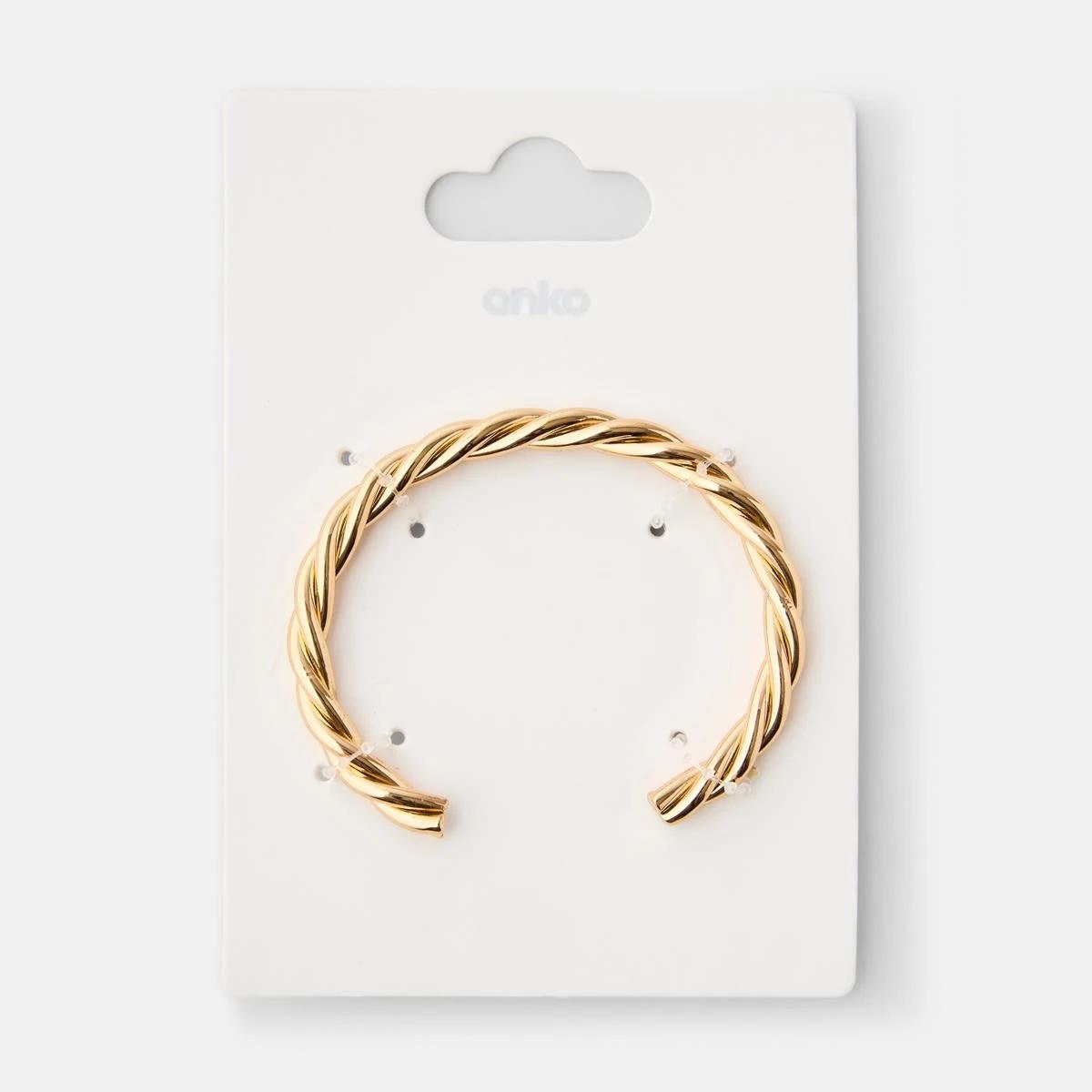 4 Twist Cuff Bracelet - Gold Tone Gold, 4 of 4