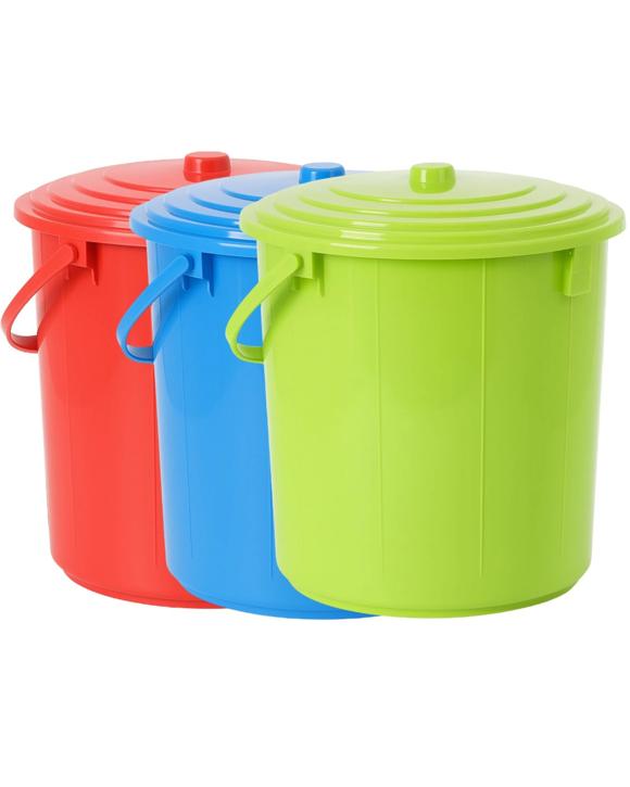BR Home Plastic Bucket with Lid & Carry Handle 16L