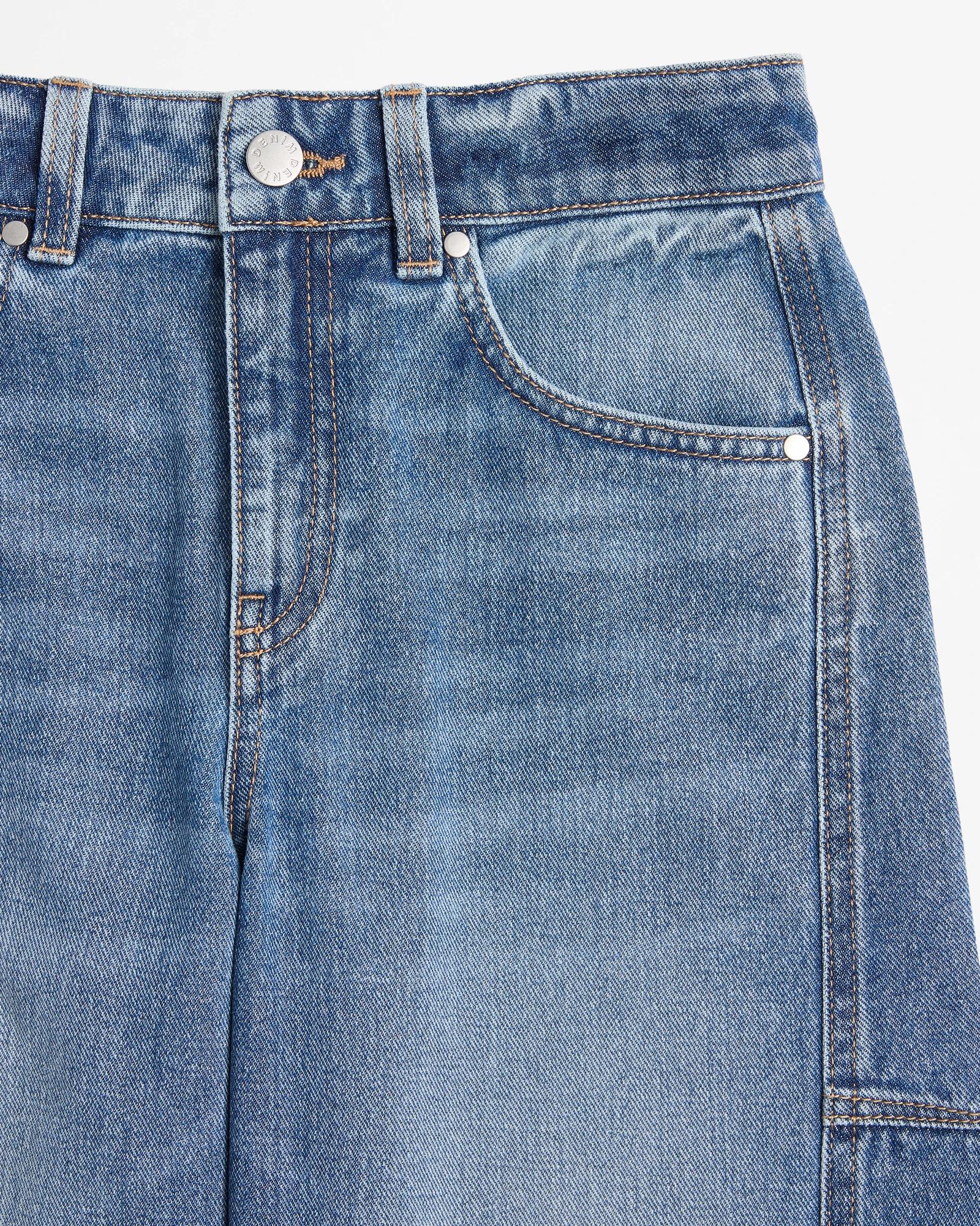 5 Target Denim Girls' Barrel-leg Jeans — Mid Wash Blue, Adjustable Waist (size 9) MID WASH, 5 of 5