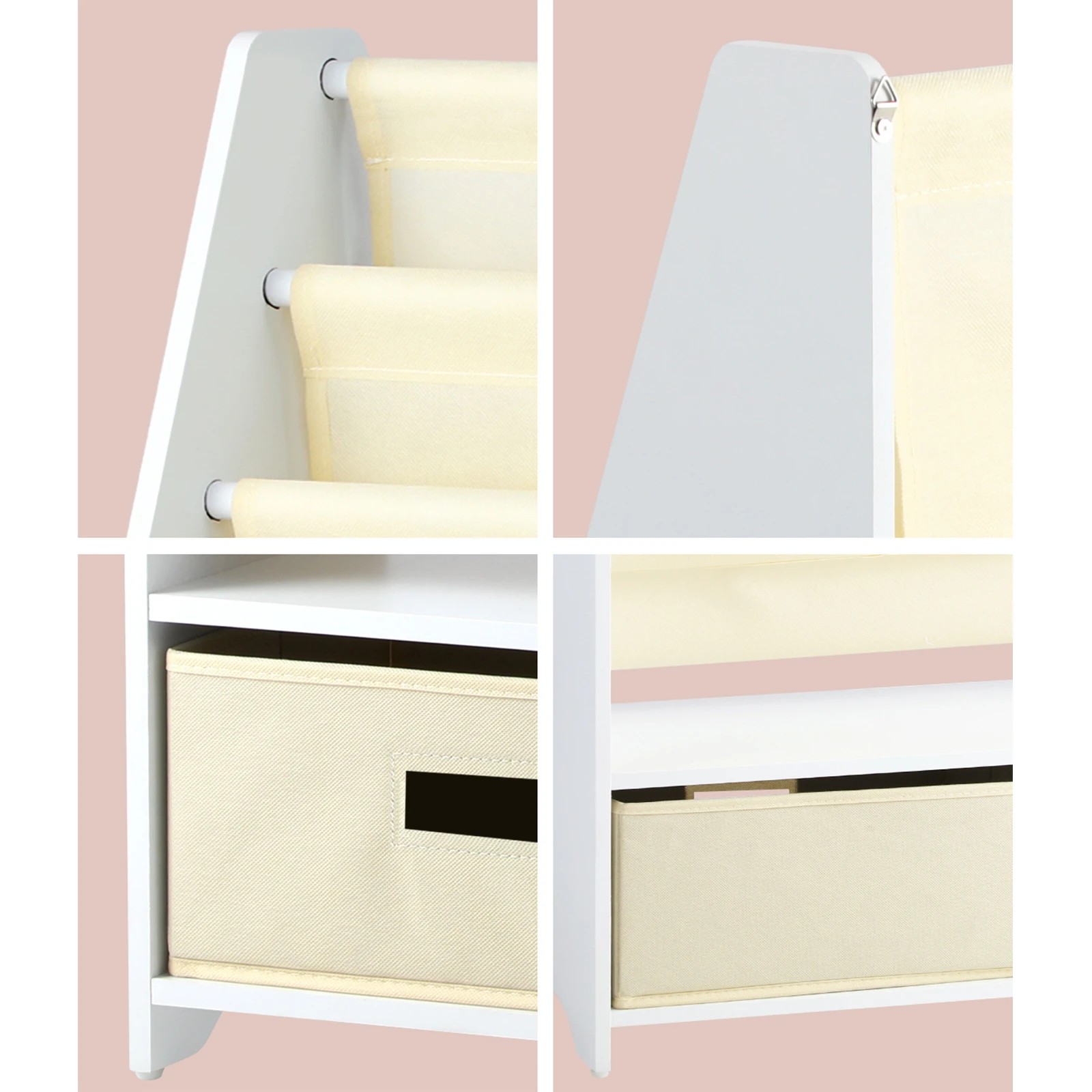 4 Oikiture Kids Bookshelf Bookcase Children Toys Storage Shelf Rack Diy Organiser
 - Multi, 4 of 10