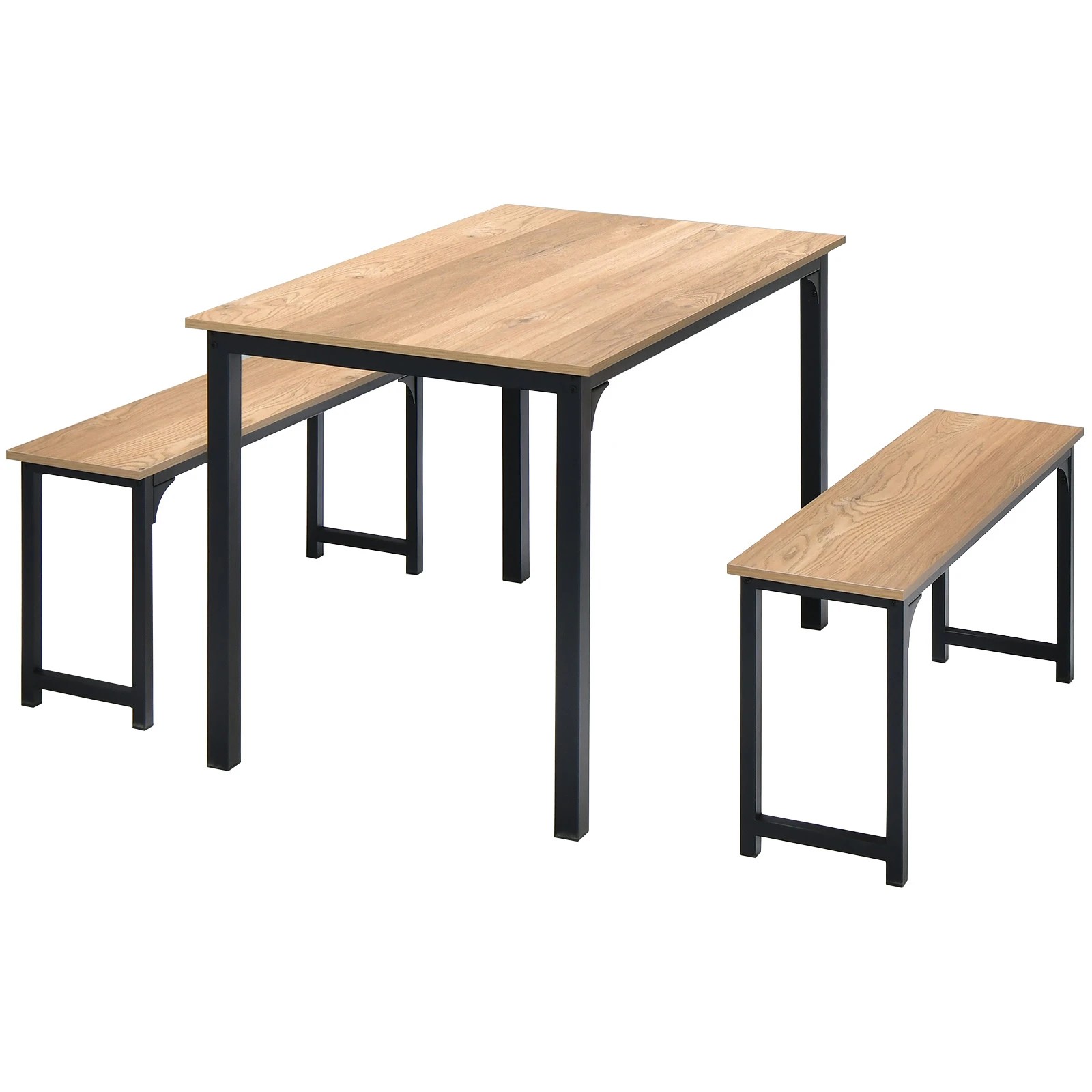 1 Costway 3PCS Wood Dining Table & Chairs Set Dining Furniture Set, 1 of 3