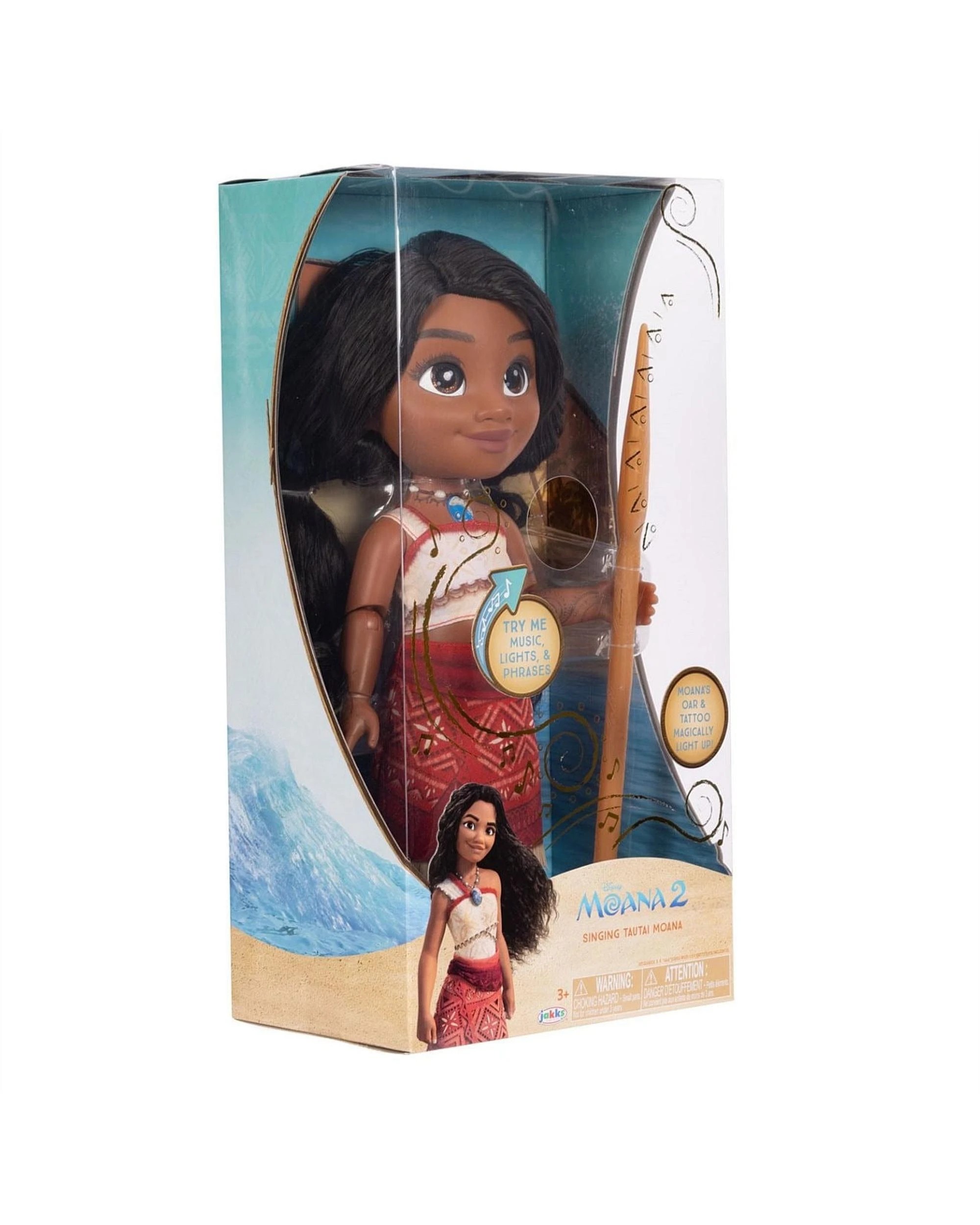 3 Disney Moana 2 Singing Tautai Moana Doll With Light-Up Oar, 3 of 7