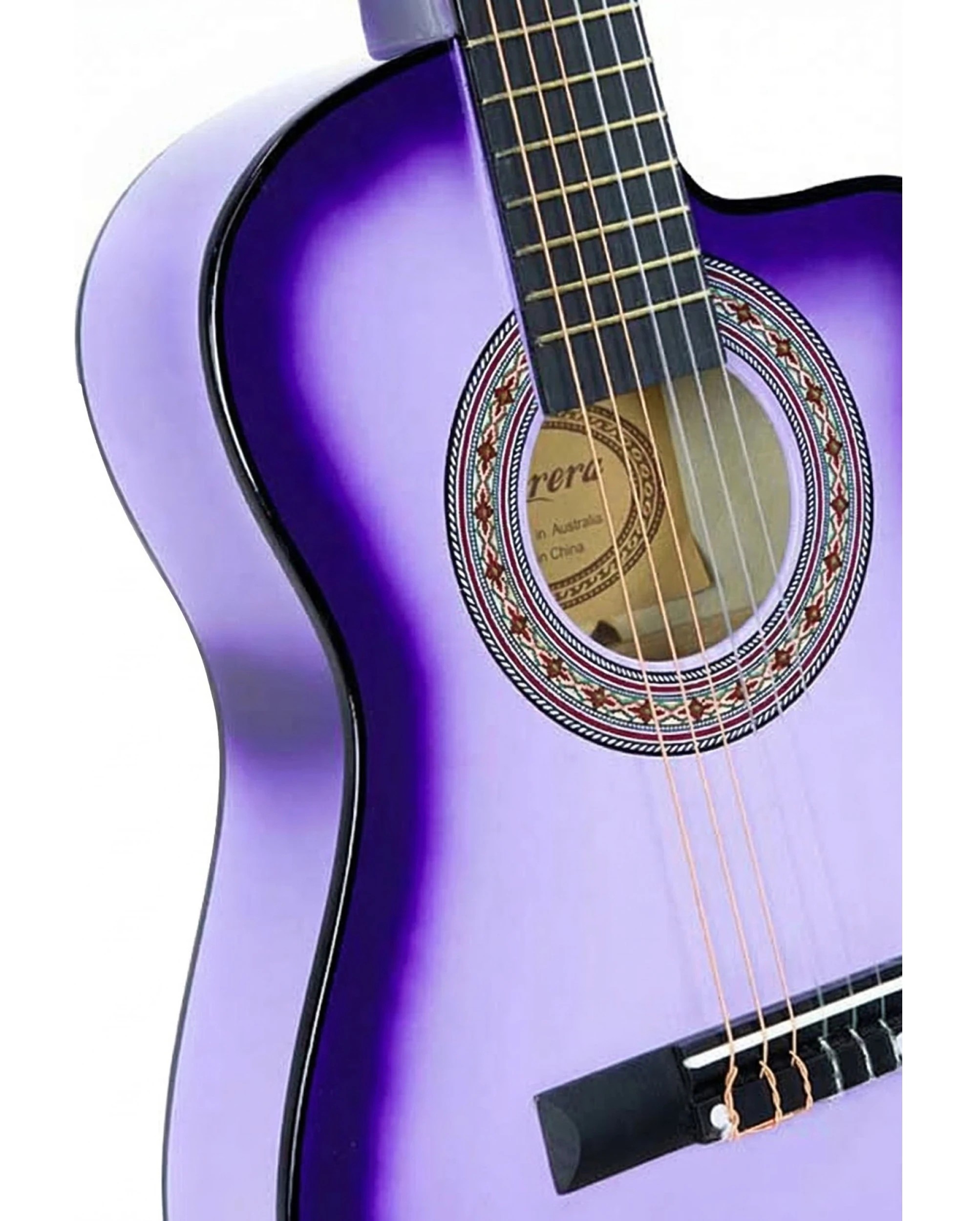 3 Karrera Childrens Acoustic Cutaway Wooden Strings Guitar Ideal Kids Gift Half Size Musical Instrument - Purple, 3 of 4