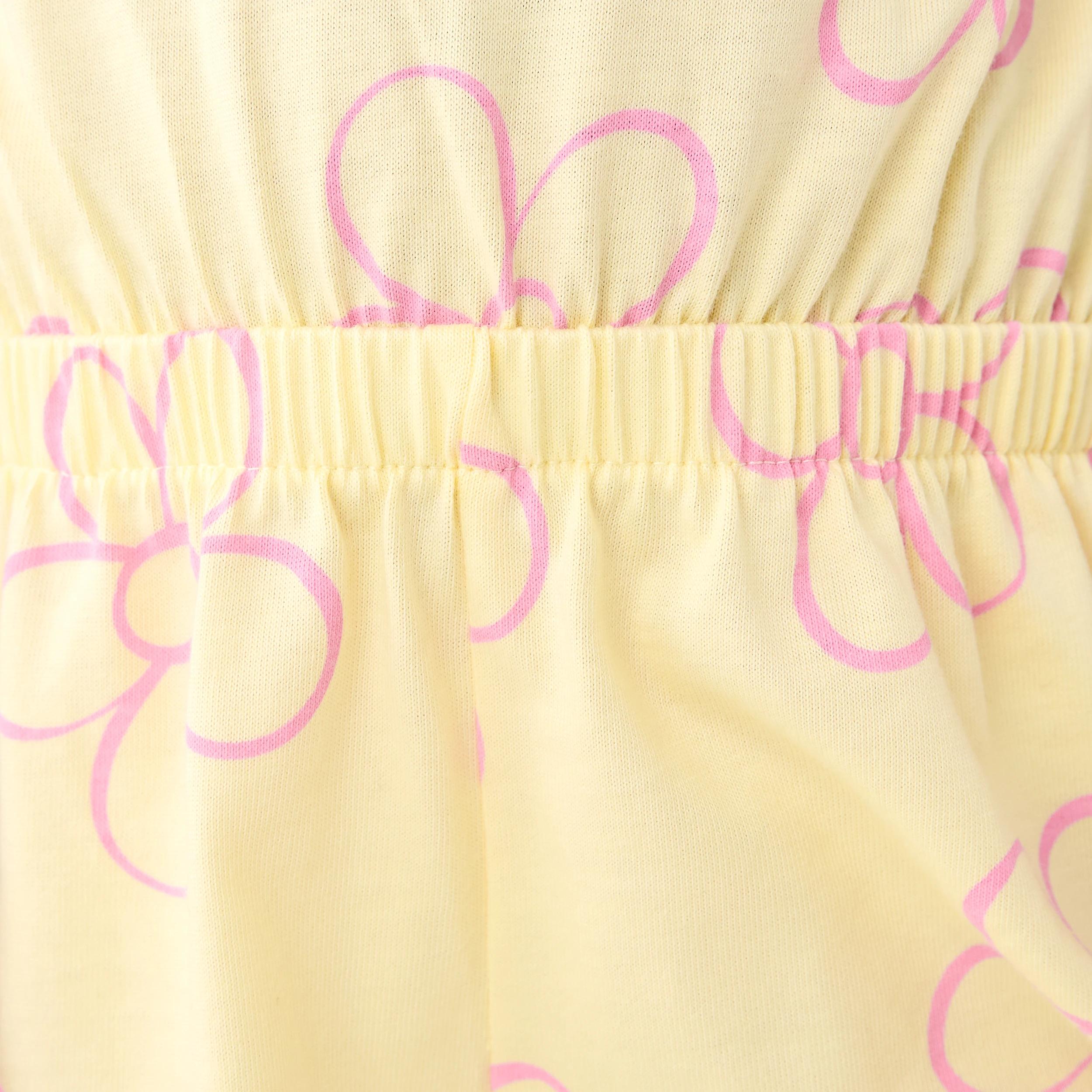 5 Printed Playsuit OUTLINED DAISY BUTTER CREAM, 5 of 8