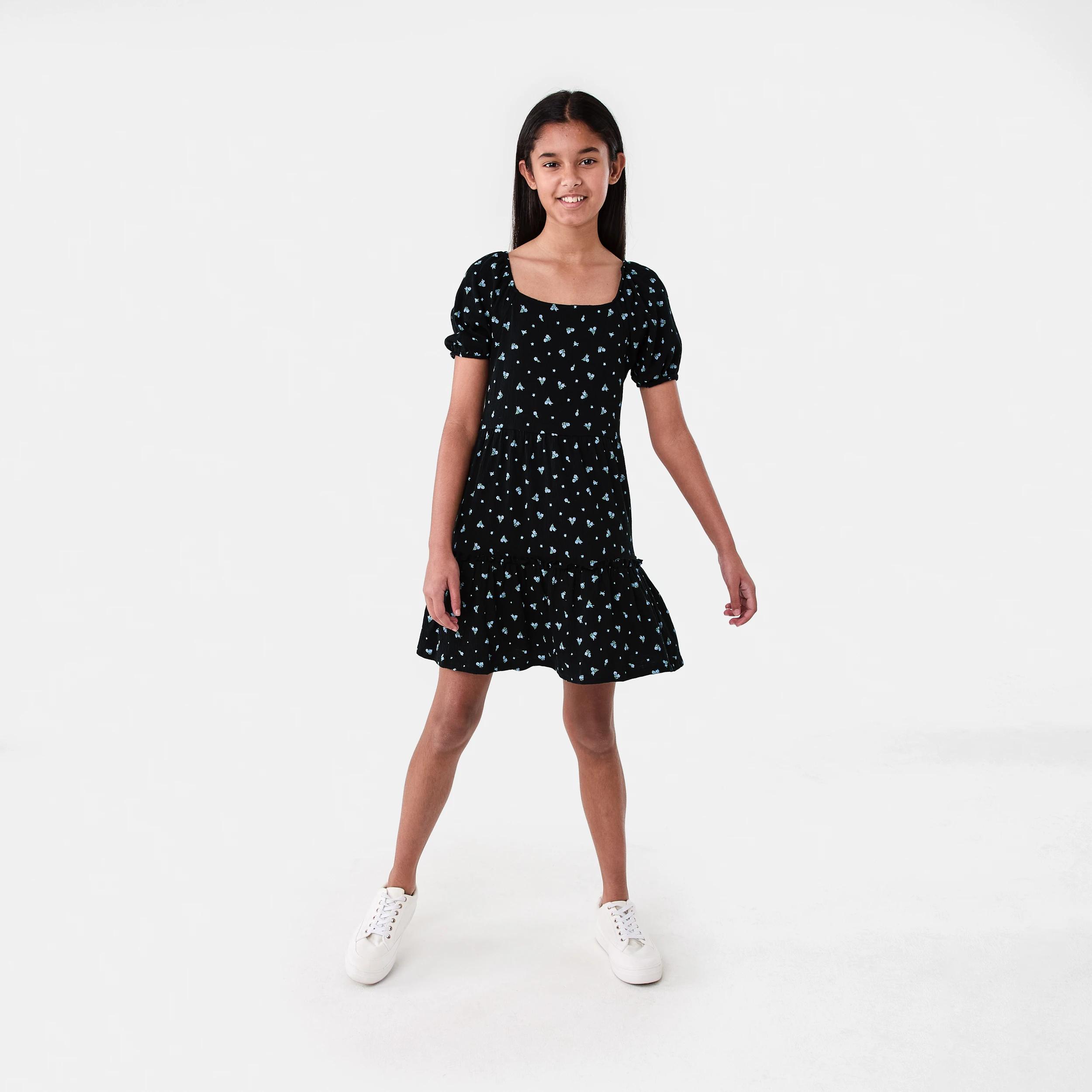 7 Crinkle Dress Blck Florl, 7 of 8
