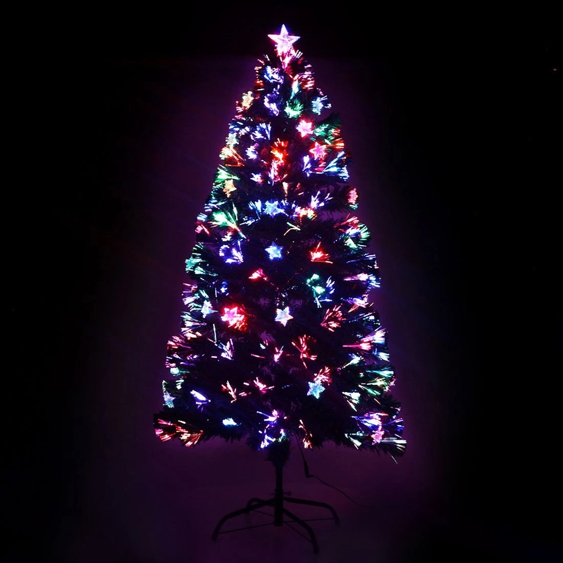 3 Jingle Jollys 1.5m Christmas Tree Optic Fibre LED Xmas tree Multi Colour - Green, 3 of 8