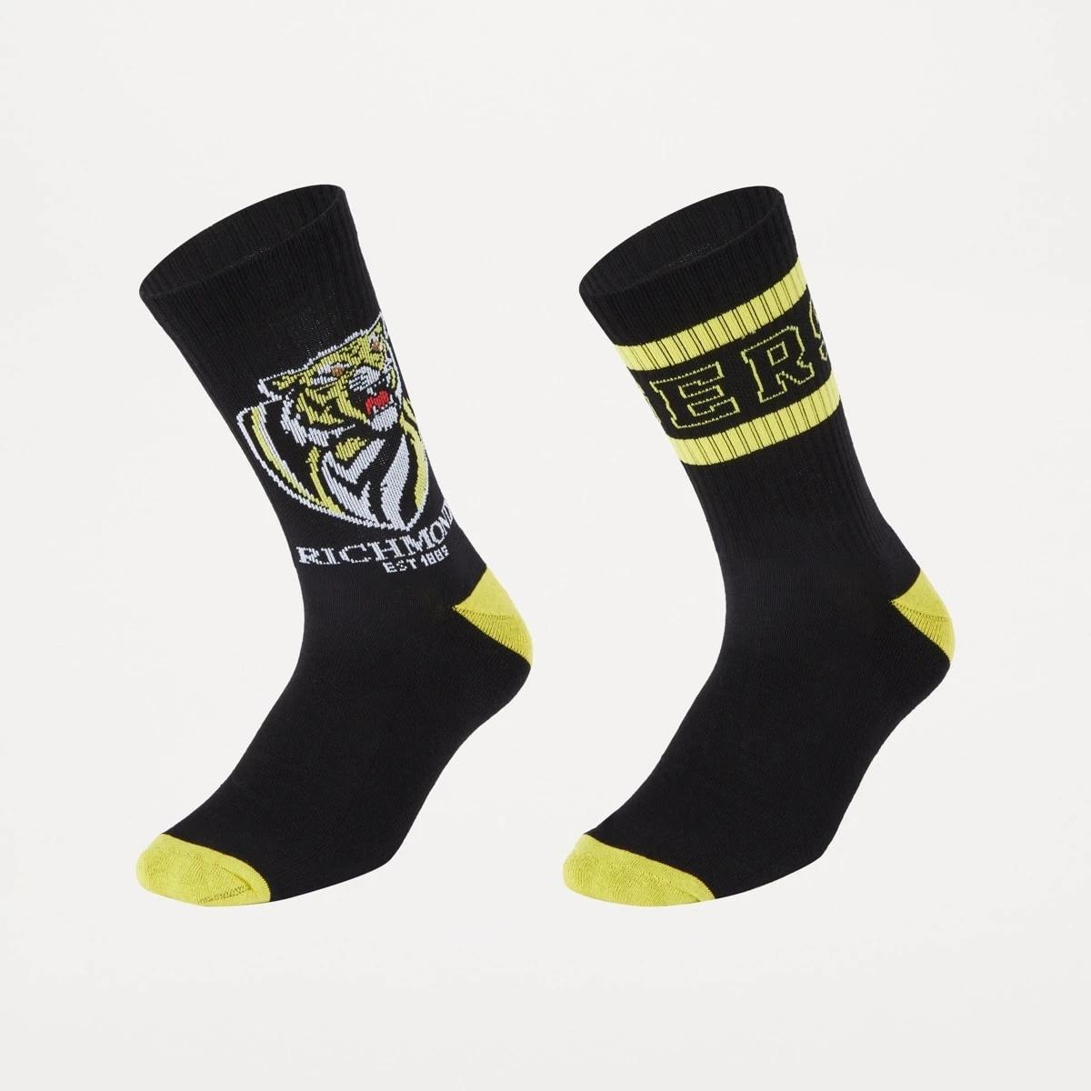 1 2 Pack Official AFL Adult Socks Richmond, 1 of 3