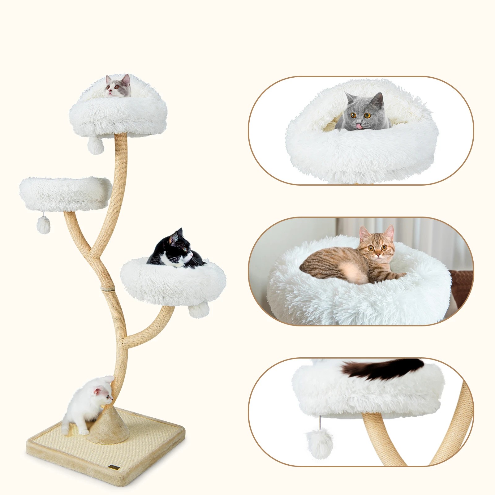 2 Costway 1.78M Metal Cat Tree Kitten Climbing Activity Tower, 2 of 5