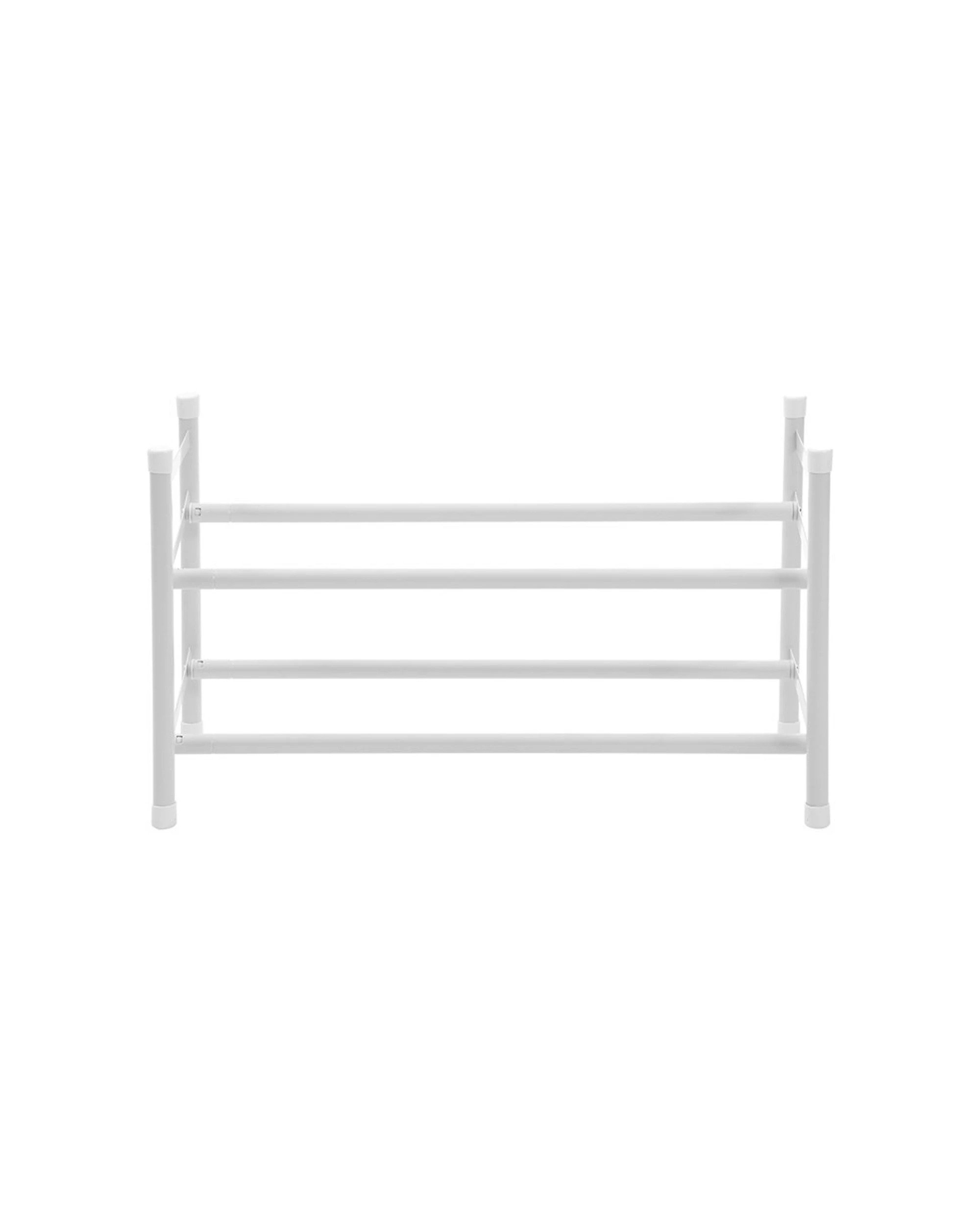 3 Boxsweden 2-Tier Metal Adjustable Shoe Rack 110x35.5cm - White, 3 of 5