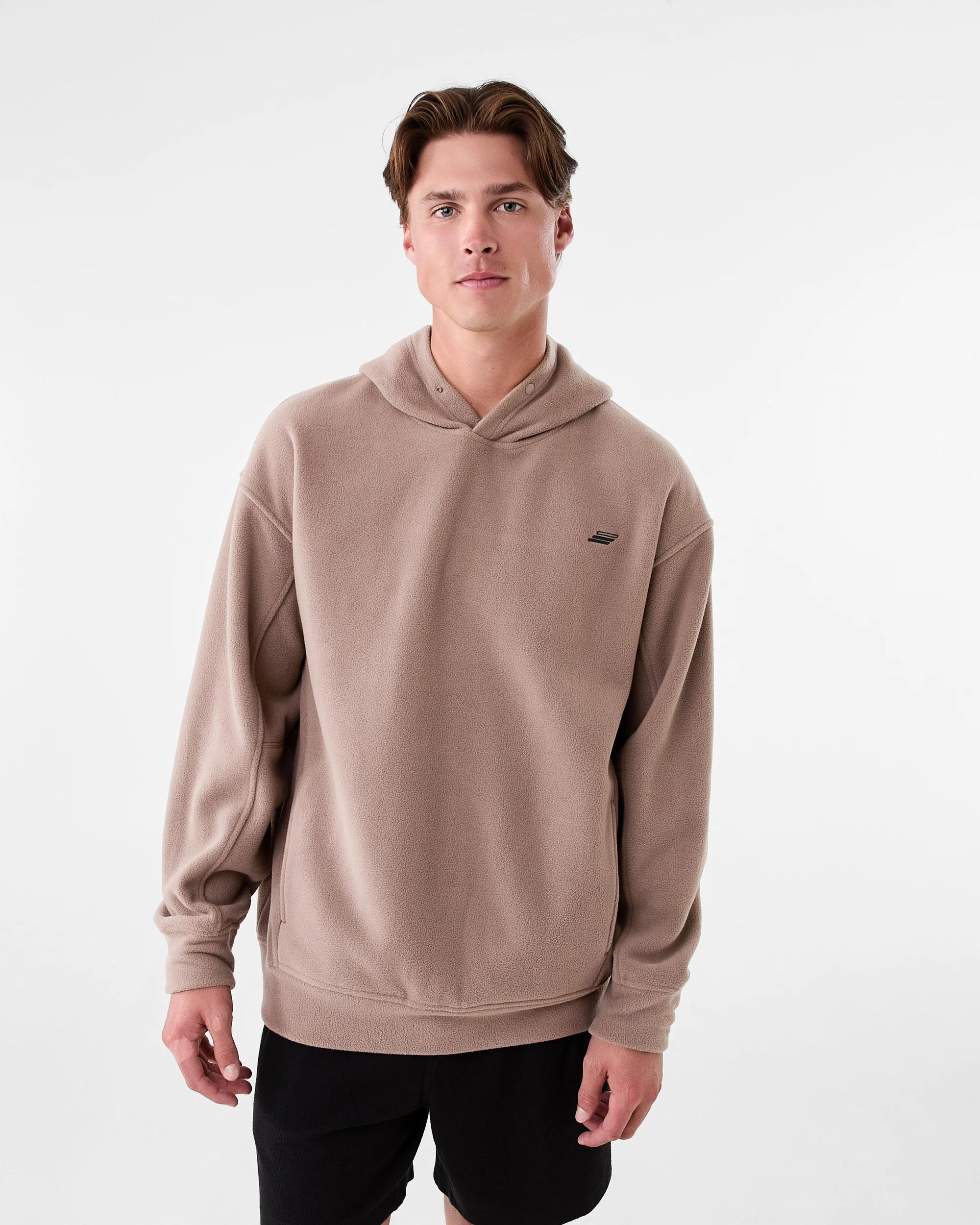 1 Active Mens Oversized Polar Fleece Hoodie Brn Phenix, 1 of 7