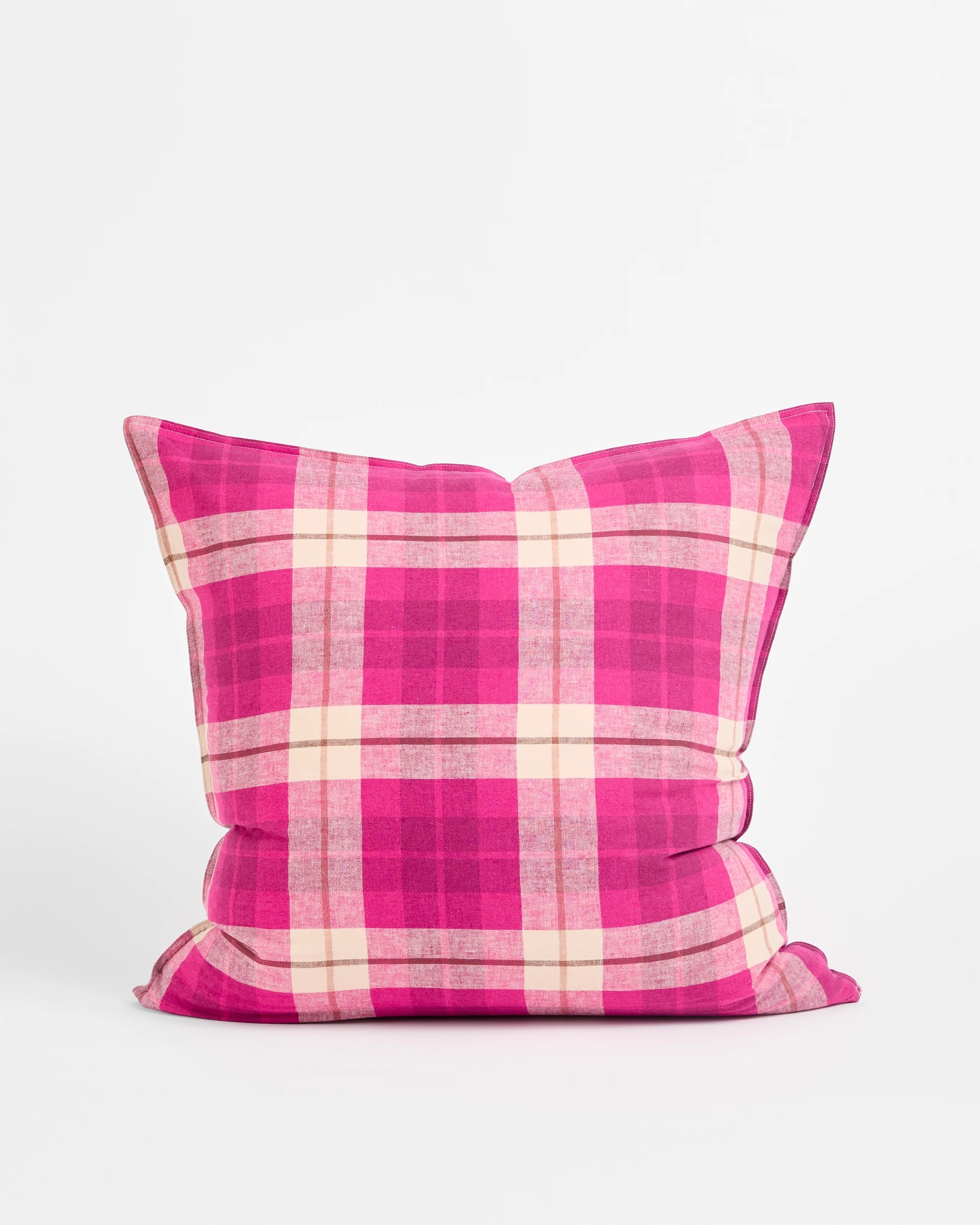 1 Target Aster Check Linen/Coton European Pillowcase - One Size - Pink, 1 of 4