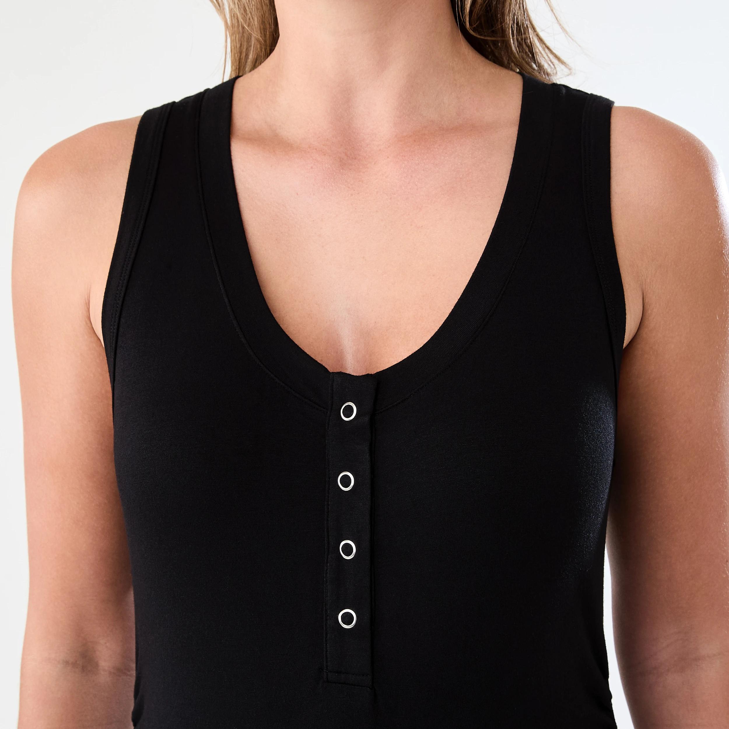 5 Maternity Sleeveless Scoop and Henley Neck Tank BLACK, 5 of 6