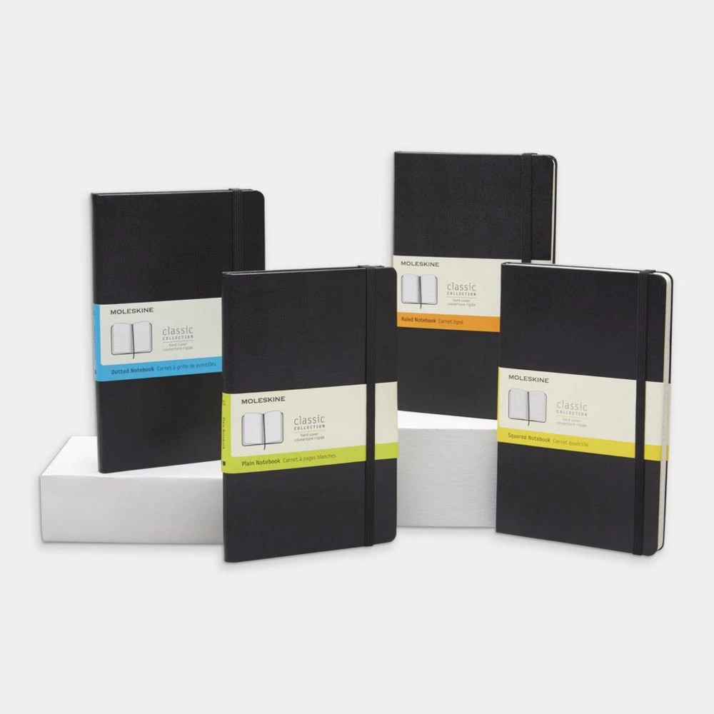2 Moleskine Classic Hardcover Plain Large 240pg Notebook Black, 2 of 5