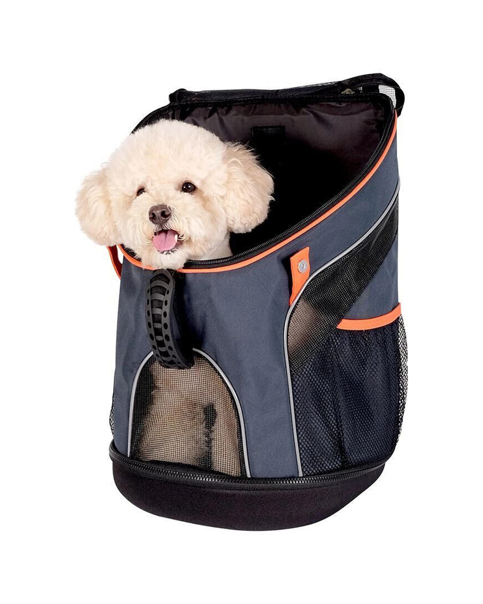 6 Ibiyaya Mesh Pet Backpack Carrier Lightweight Foldable 8kg Safety Tether - Blue, 6 of 8