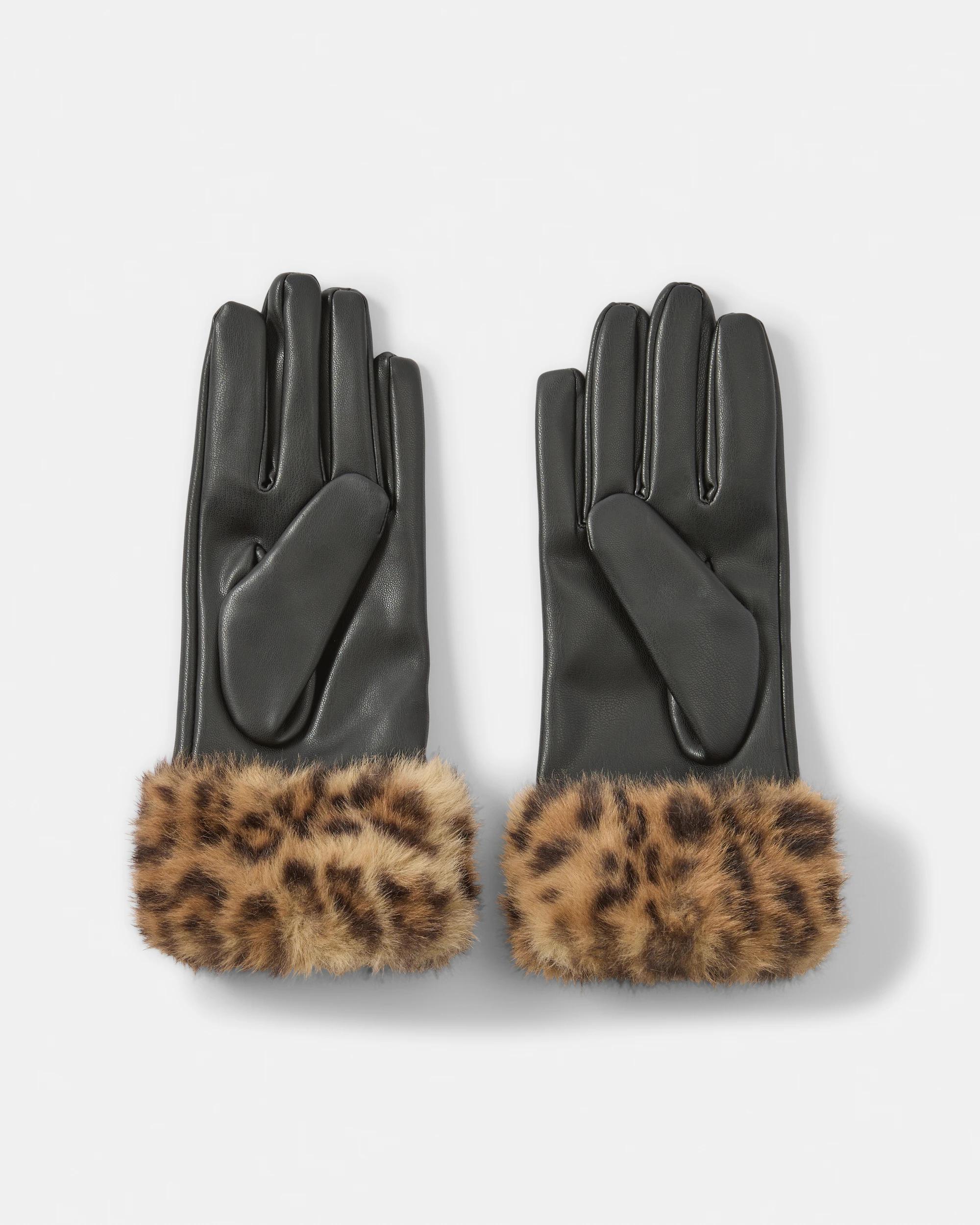 2 Faux Fur Gloves Black, 2 of 3
