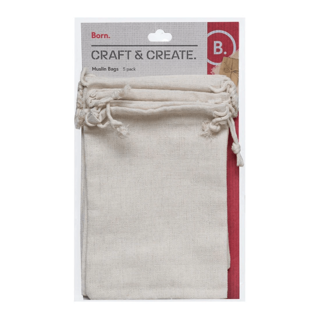 1 Born Muslin Bags 5 Pack, 1 of 2