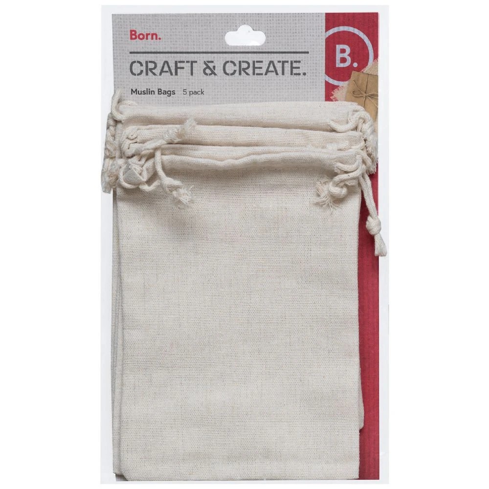 1 Born Muslin Bags 5 Pack, 1 of 2