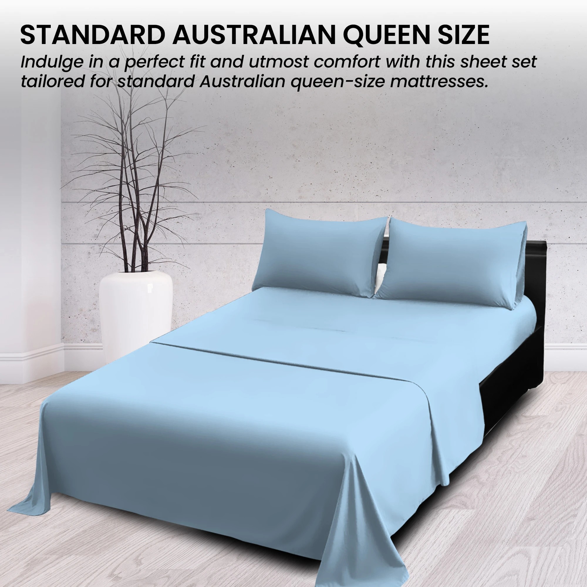 4 4pc 1000 Thread Count Cotton Rich King Bed Sheet Gift Pack Cvc Microfibre Blend In Blue
 - King Bed, 4 of 10