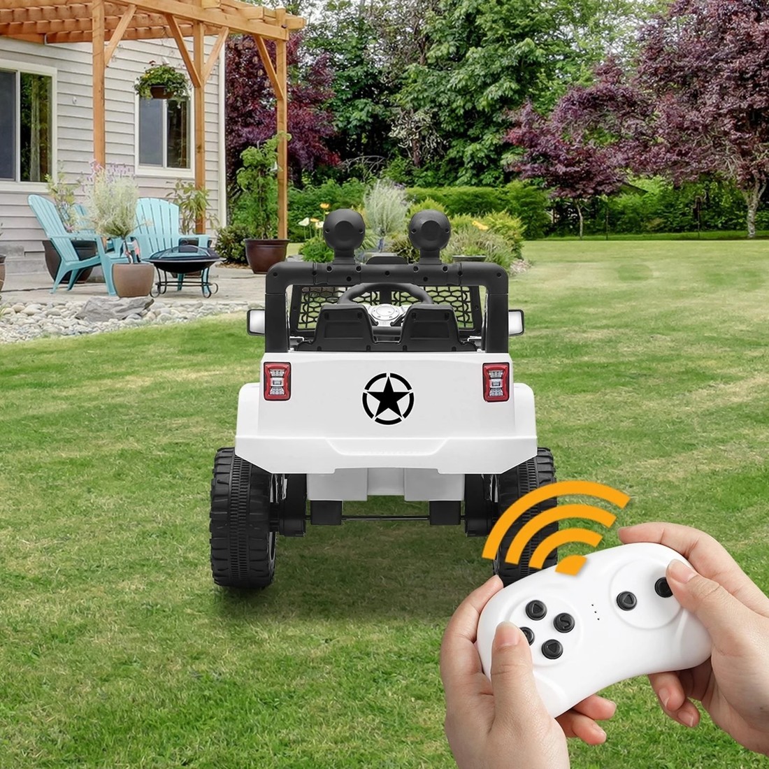 8 Mazam Kids Ride On Car Electric Toys Jeep 12v Remote Vehicle Car Gift
 - White, 8 of 10