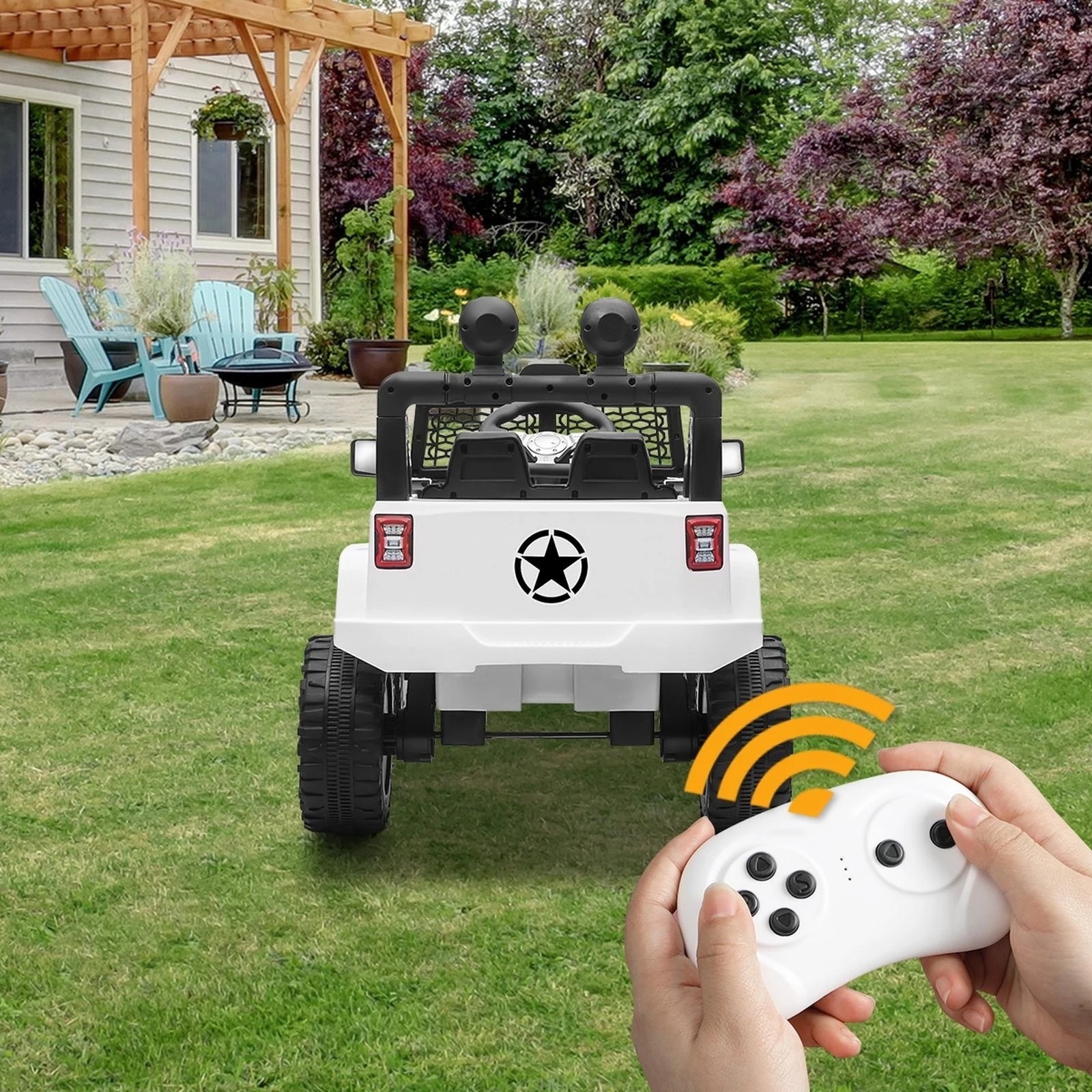 8 Mazam Kids Ride On Car Electric Toys Jeep 12v Remote Vehicle Car Gift
 - White, 8 of 10