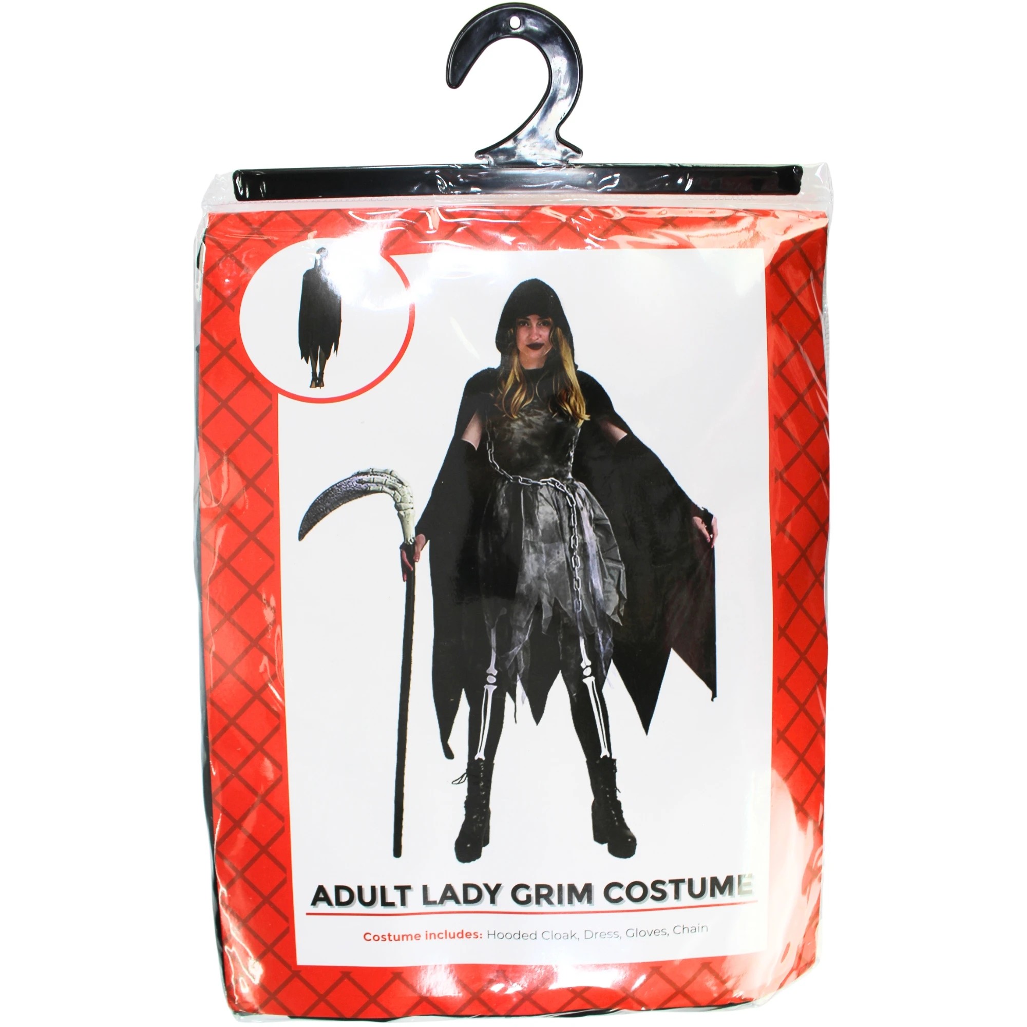 2 JD Party Womens Grim Costume Hooded Cape Tattered Layered Dress XS/S - Black, 2 of 3