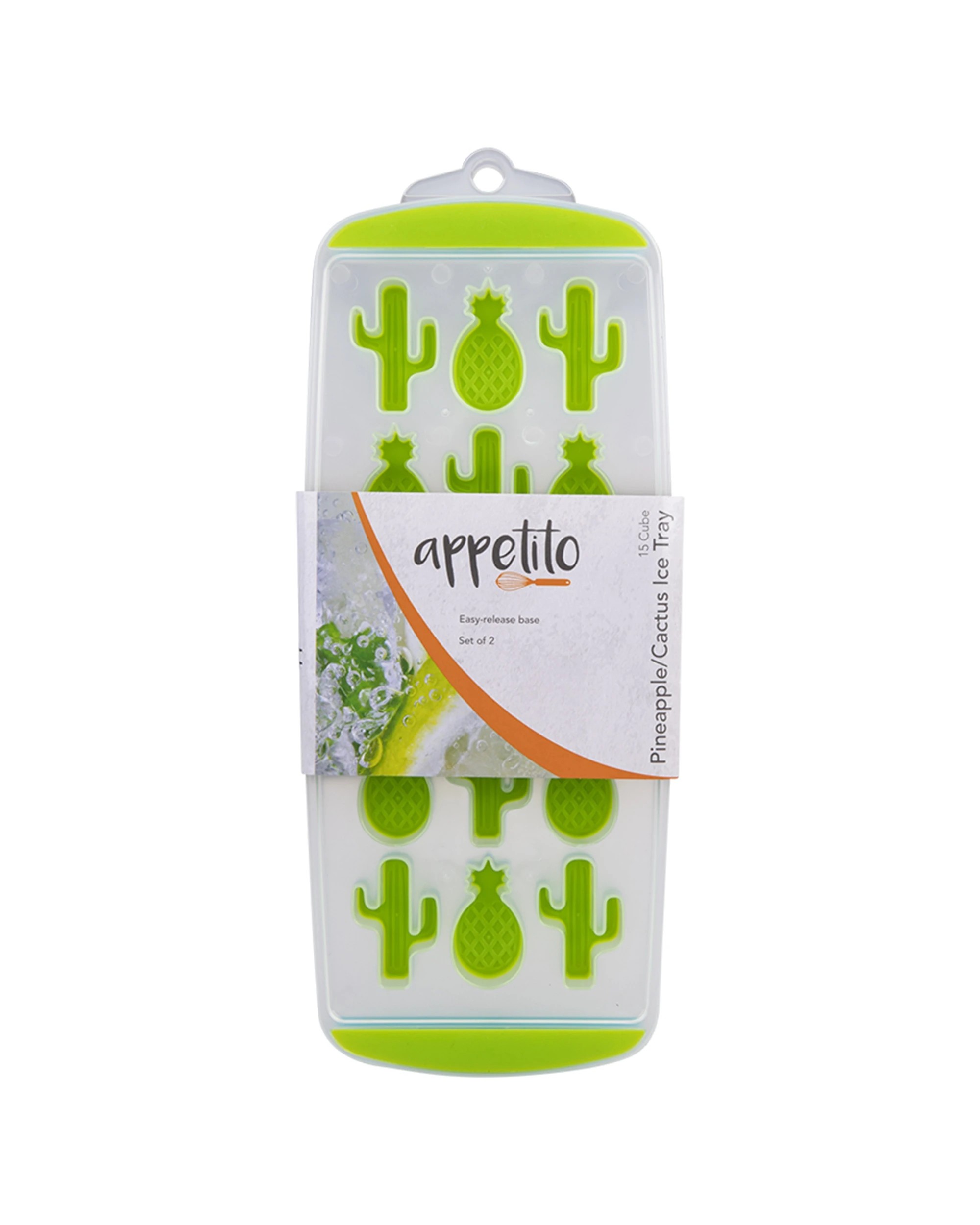 2 Appetito 2pc Easy Release 15 Cube Pineapple Cactus Ice Tray Set - Multi, 2 of 3