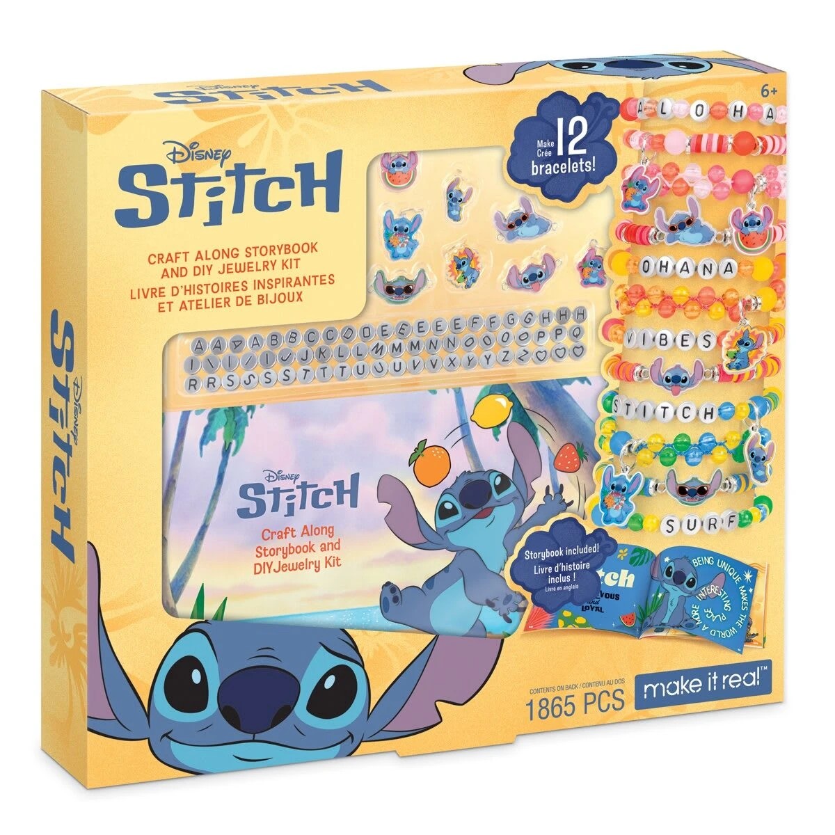 1 1865 Piece Make It Real Disney Lilo & Stitch Craft Along Storybook and DIY Jewelry Kit, 1 of 6