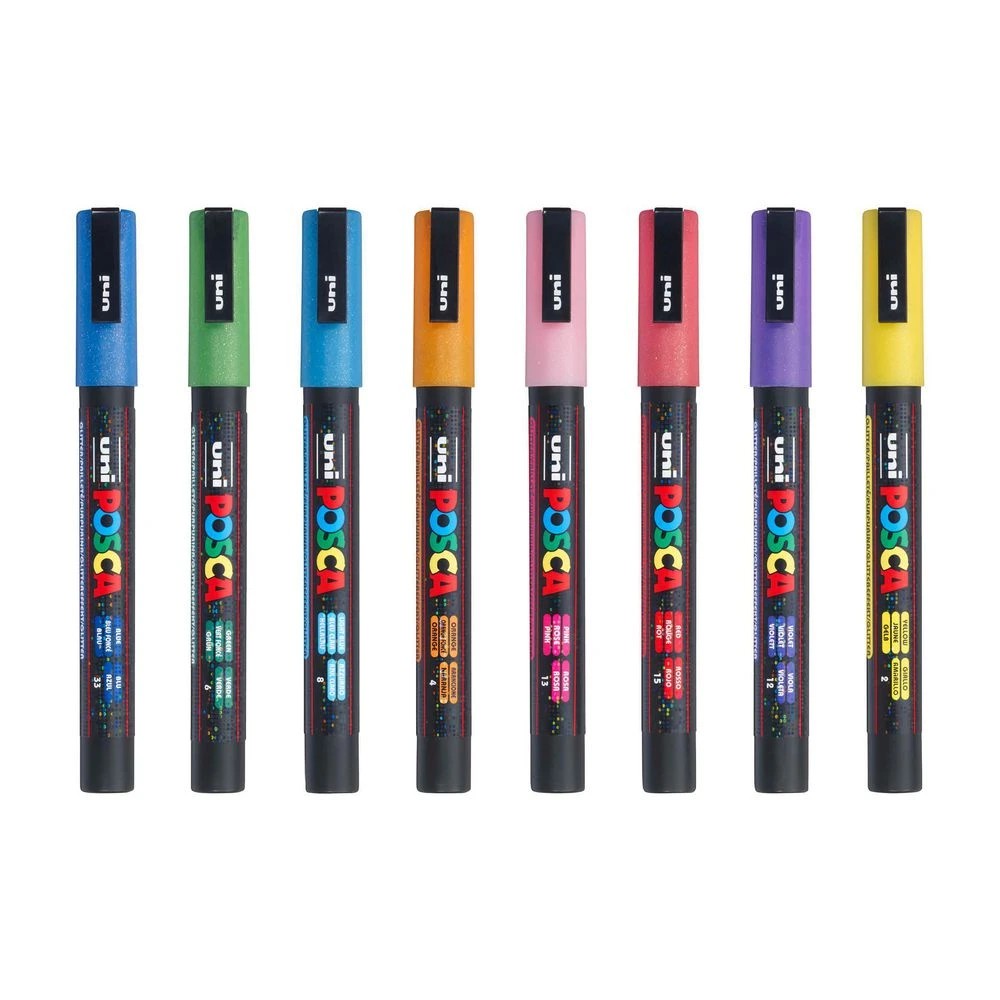 2 POSCA PC 3M Paint Markers Glitter Assorted 8 Pack, 2 of 4
