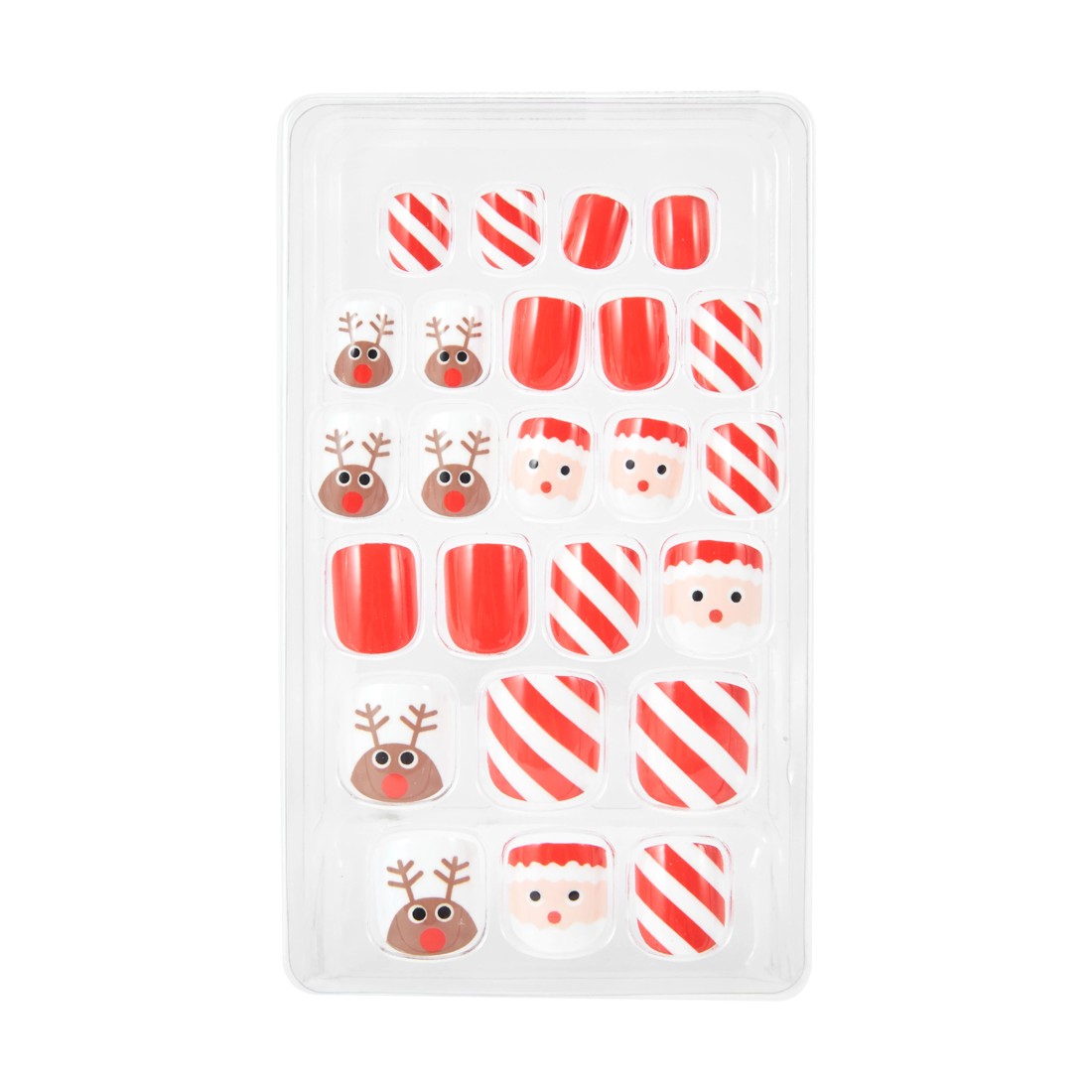3 OXX Junior 24 Pack Kids Pre-Glued Stick-On Nails - Christmas Characters, 3 of 4