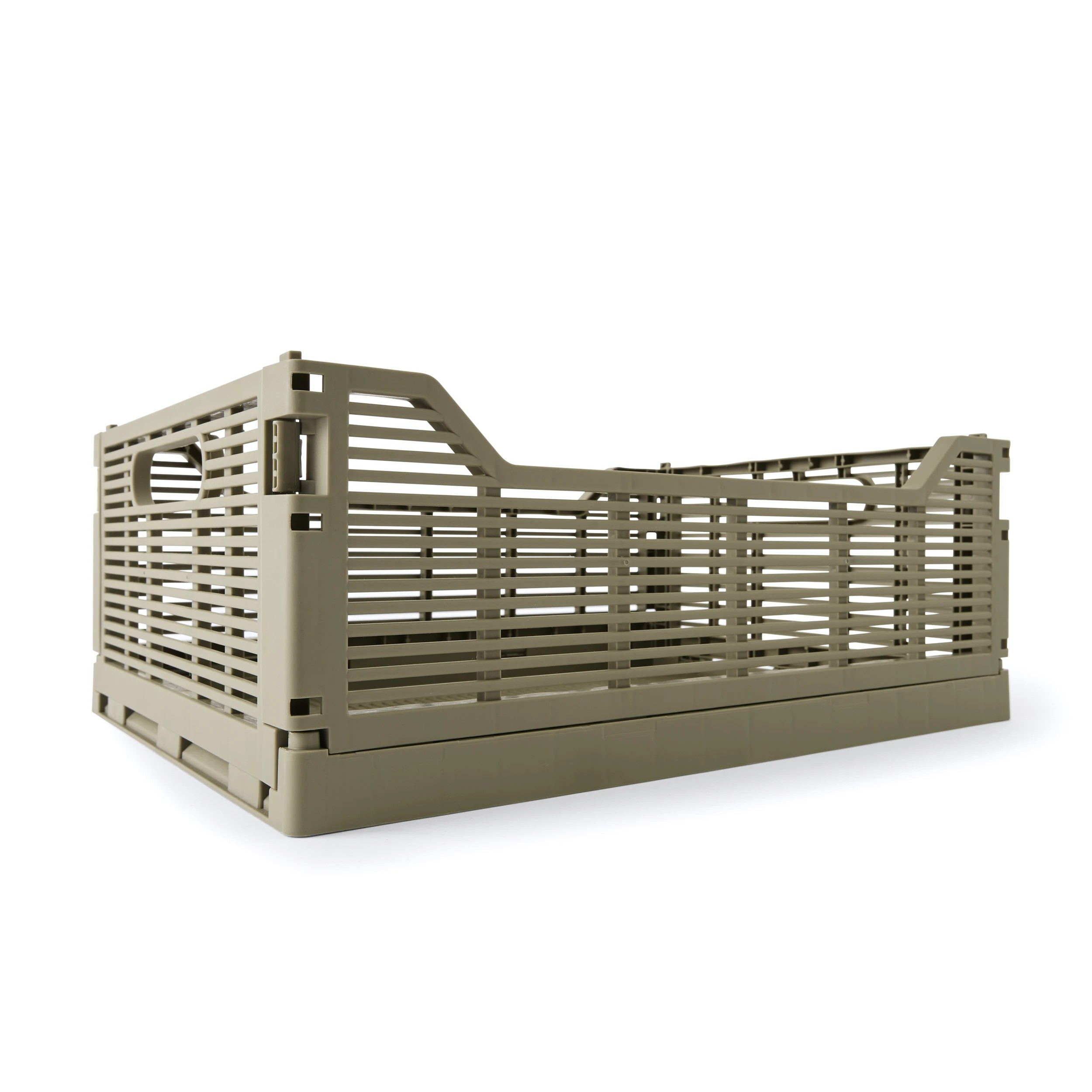 1 13L Linear Collapsible Crate - Medium, Green, 1 of 5
