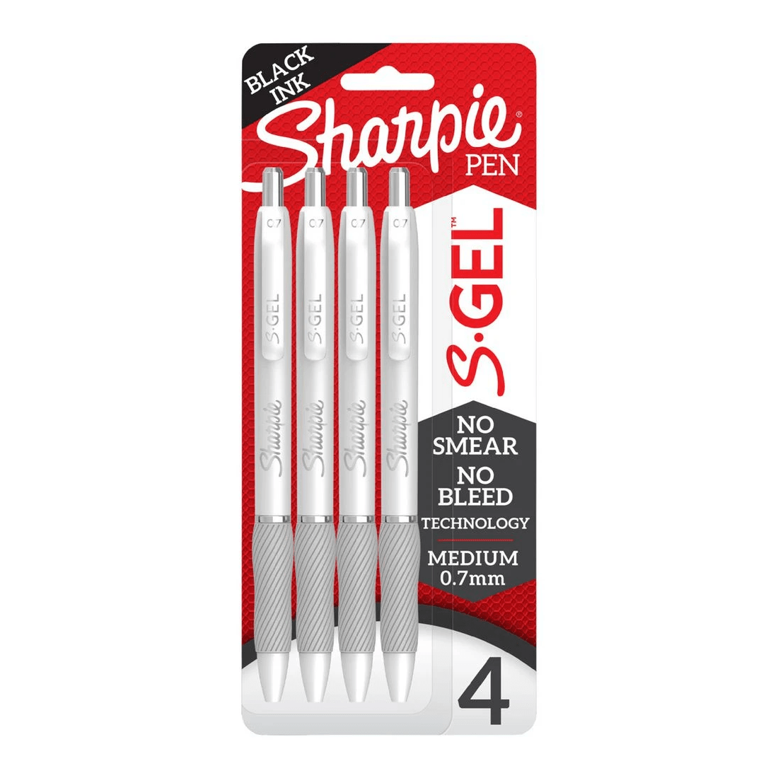 1 Sharpie S-Gel Retractable Gel Pen White Barrel Black 4 Pack, 1 of 8