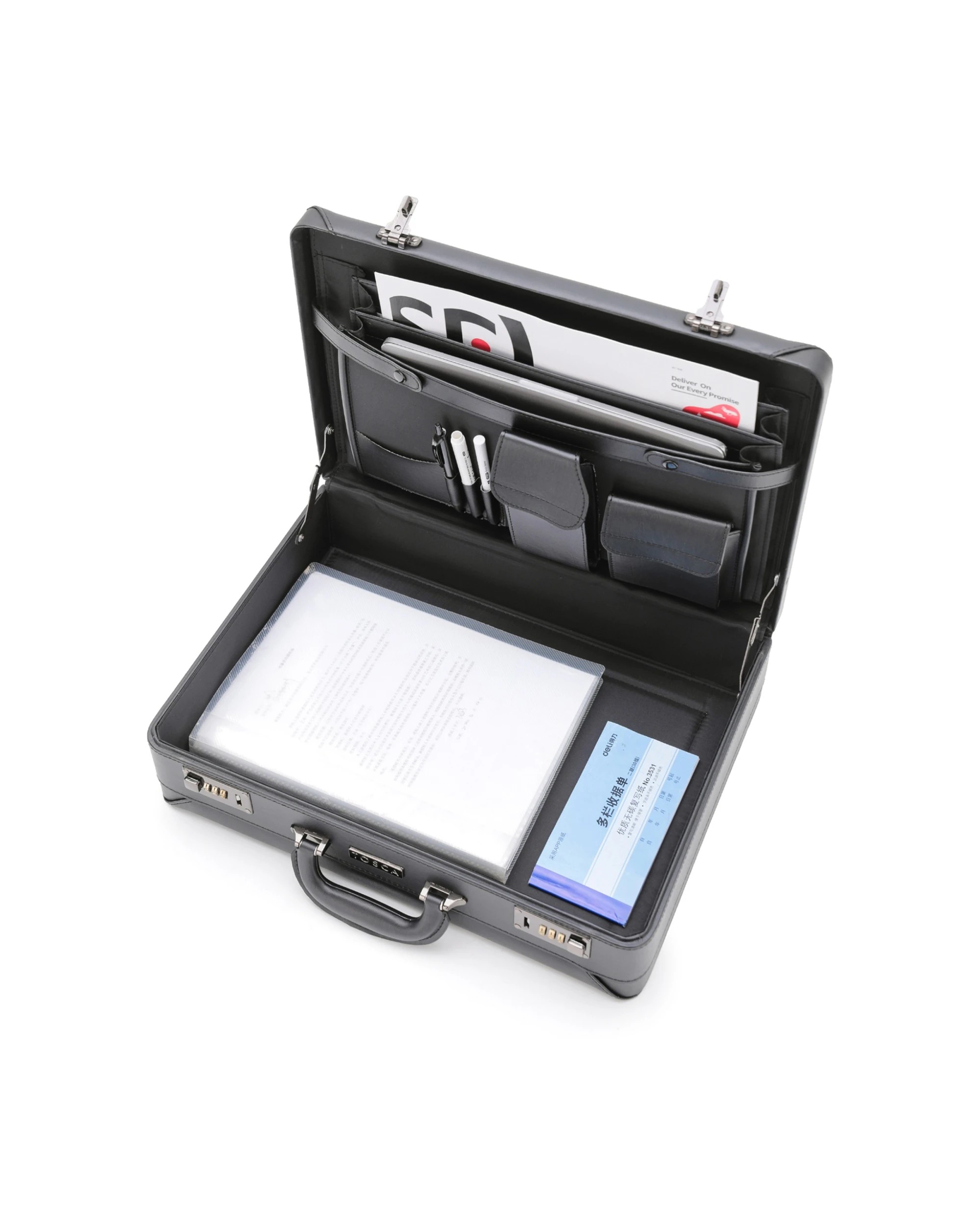 4 Tosca Hard Hand Carry Business Briefcase Bag - Black, 4 of 5