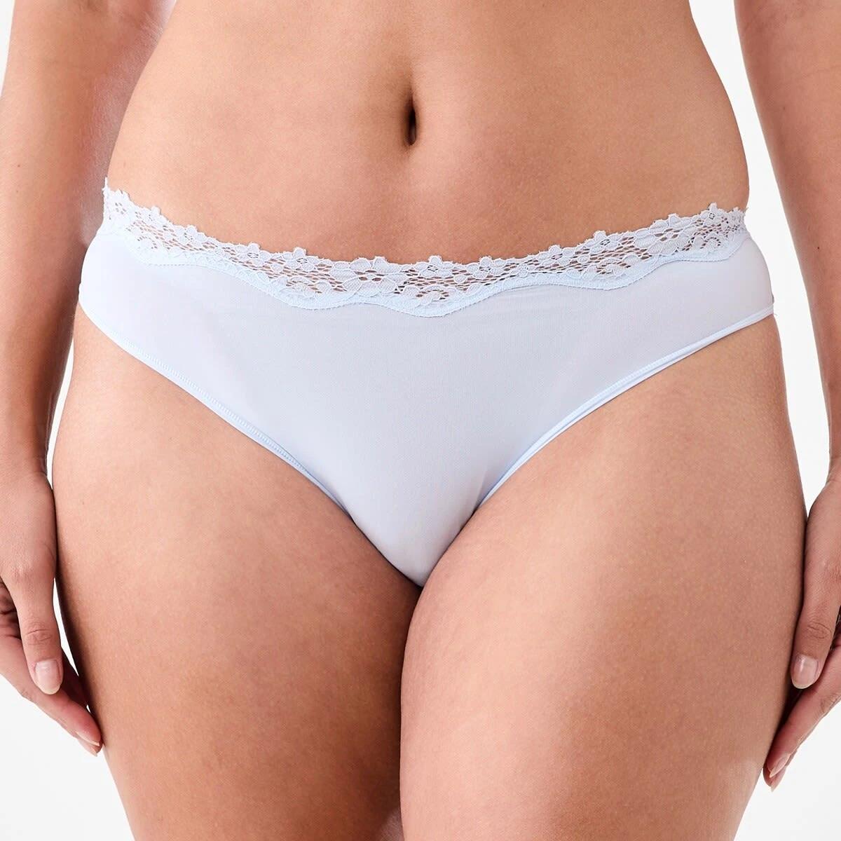 6 3 Pack Super Soft Lace Bikini Briefs MINI CHECK, WINDY BLUE, HALOGEN BLUE, 6 of 9