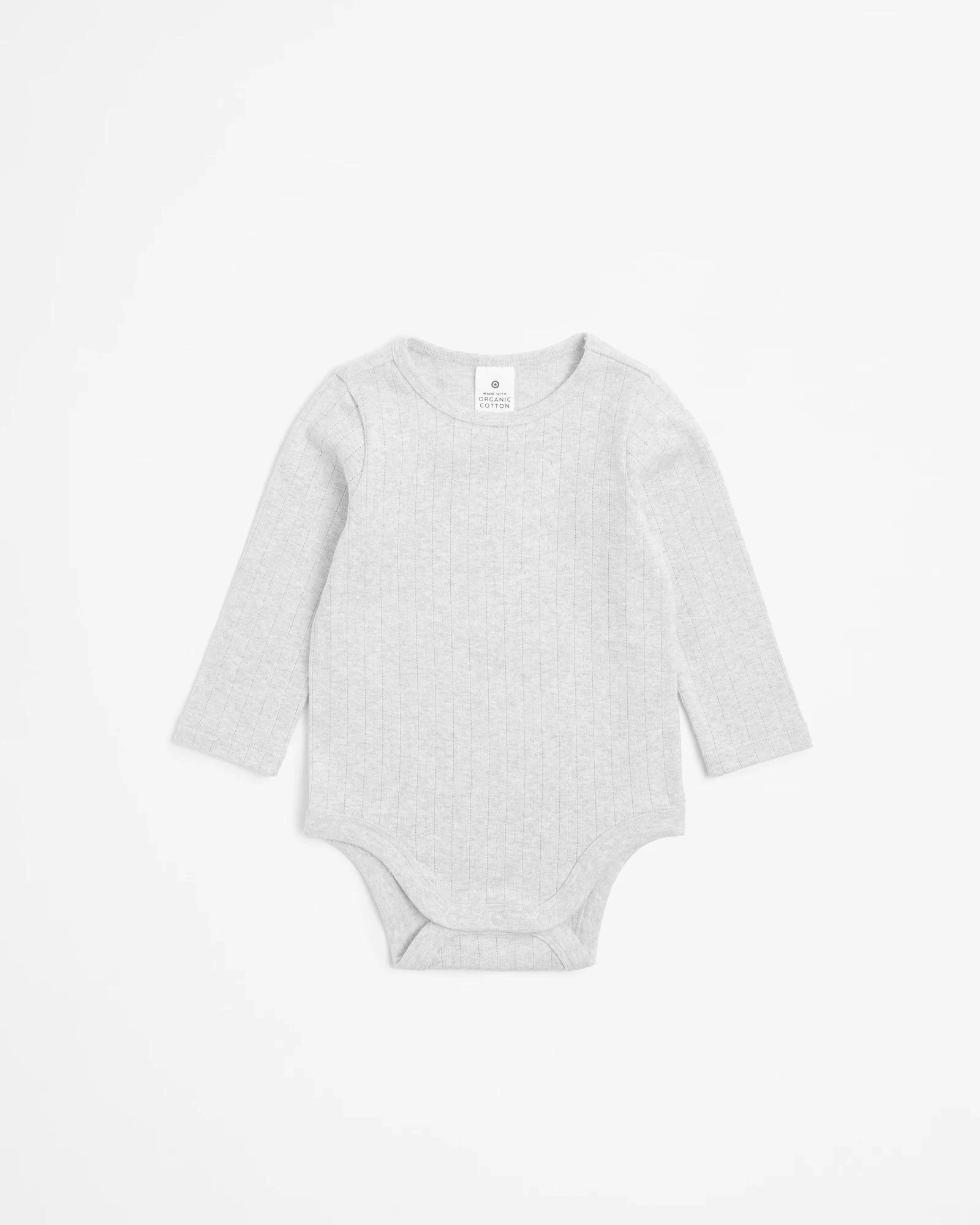 1 Target Baby Organic Cotton Pointelle Bodysuit GREY MARLE, 1 of 3