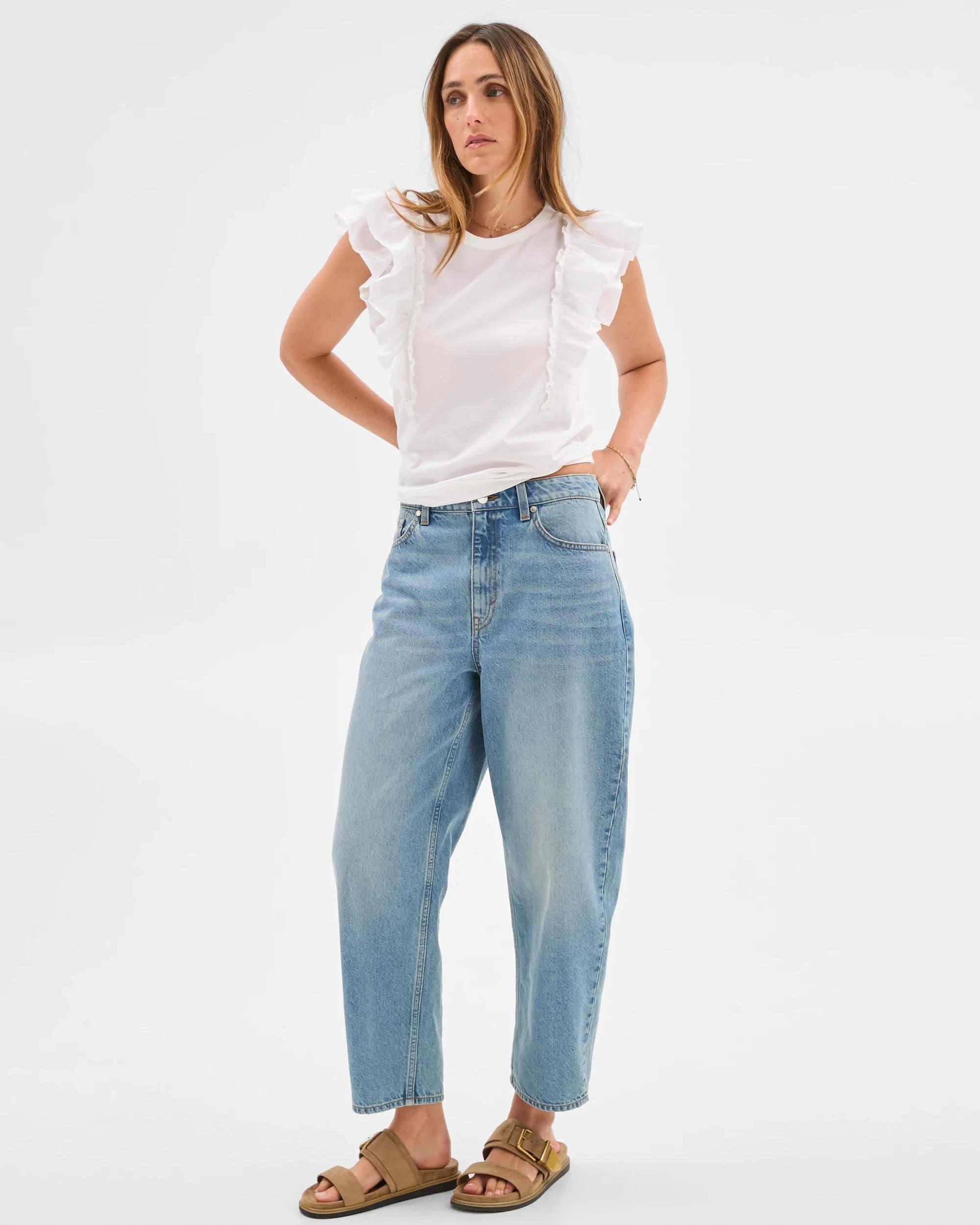 2 Target Australian Cotton Sleeveless Ruffle Tank Top WHITE, 2 of 6