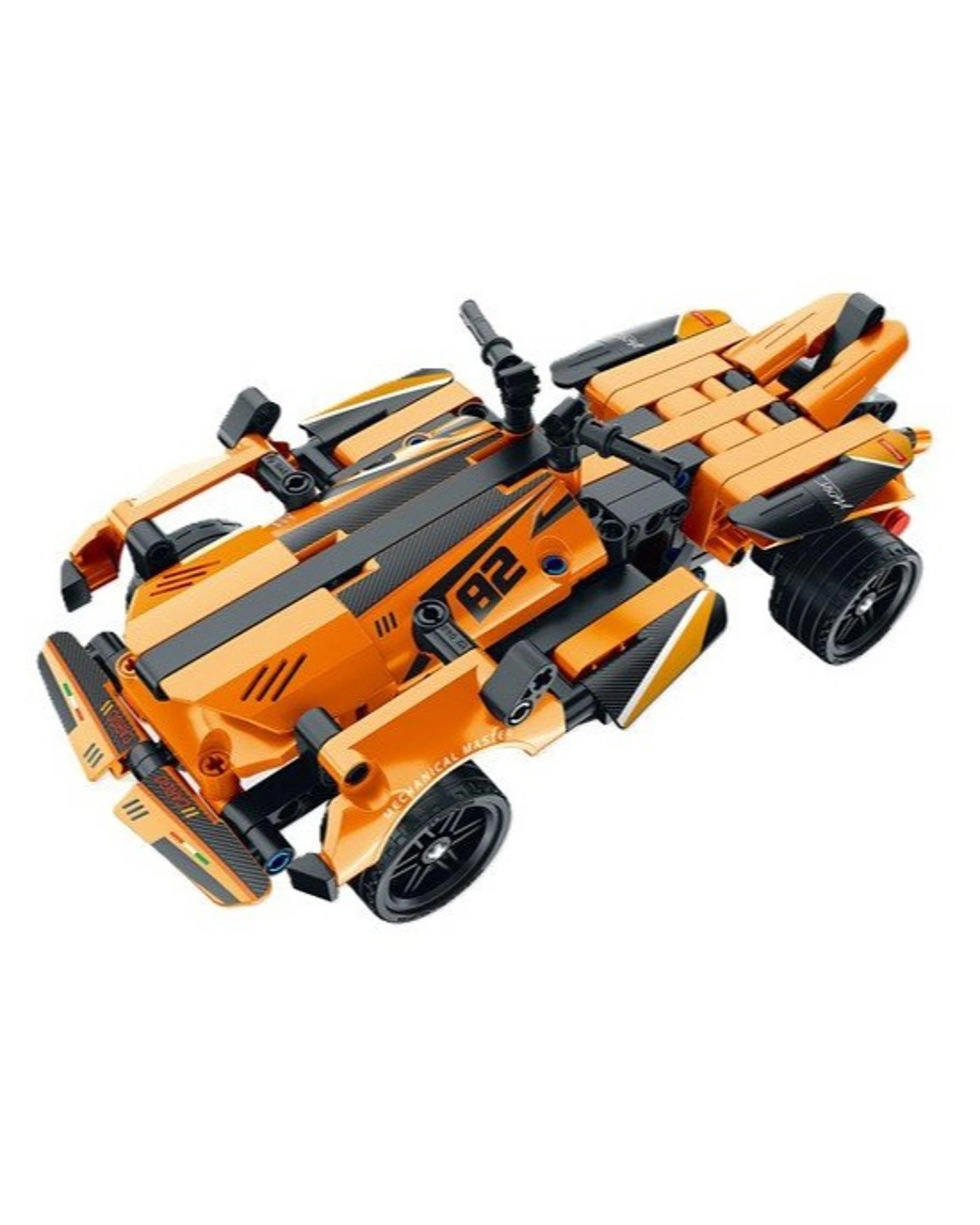 3 iM.Master Mechanical Master Pull Back Racing Car 221 Piece Model Kit - 5827 - Orange, 3 of 4