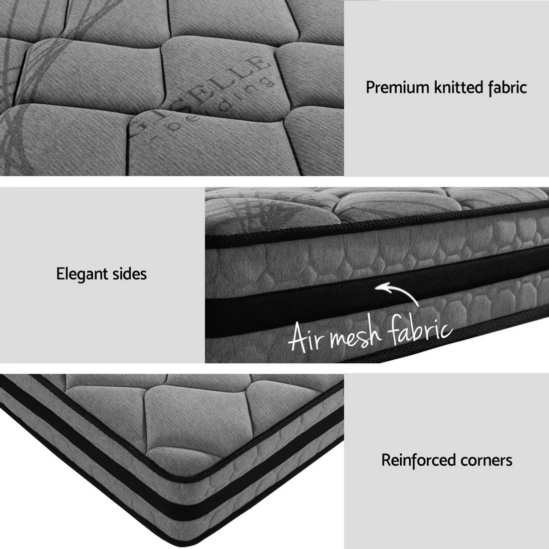 5 Artiss  Metal Bed Frame Double Size Beds Platform with Mattress - Multi, 5 of 5