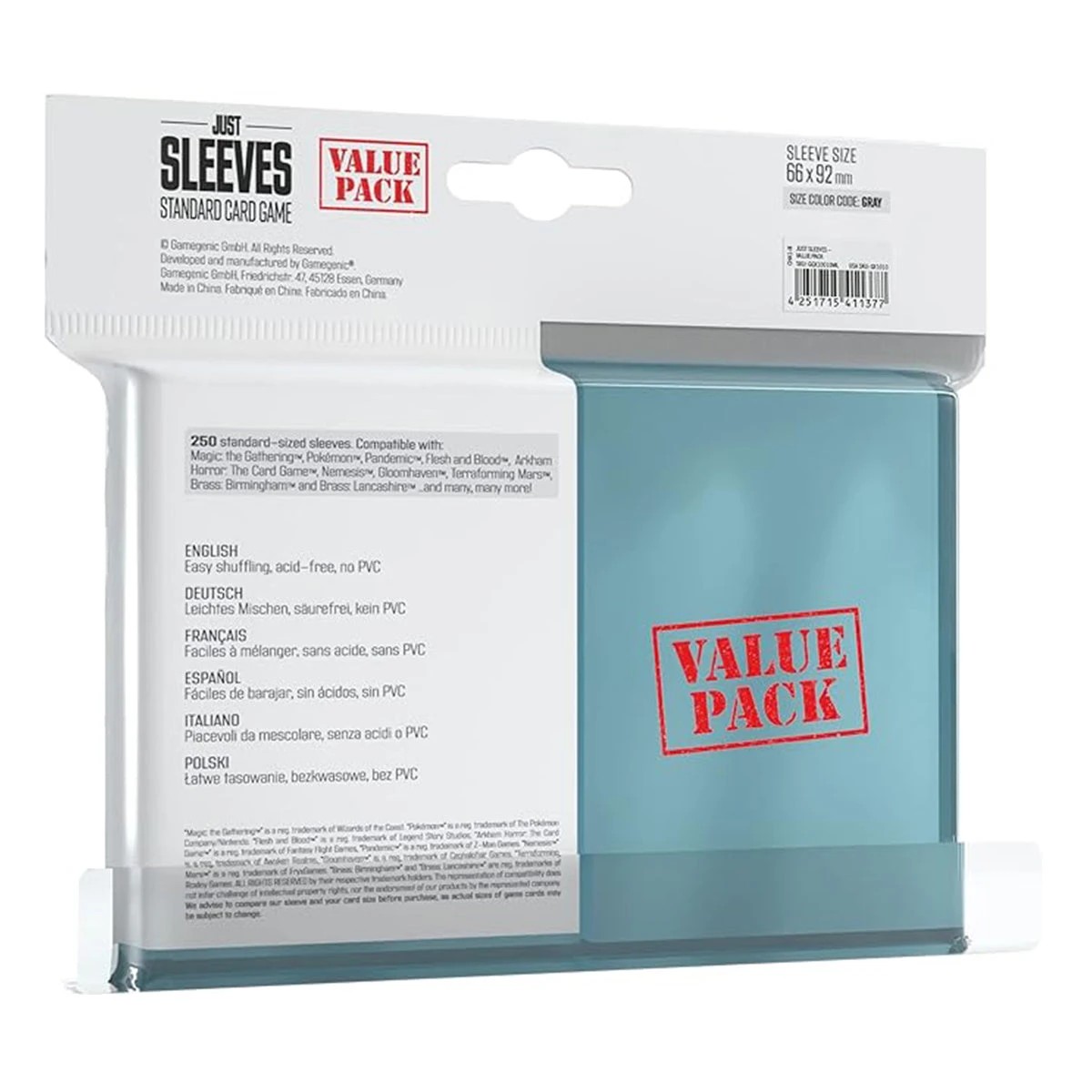 2 Gamegenic Just Sleeves Value Pack Clear 250ct, 2 of 2