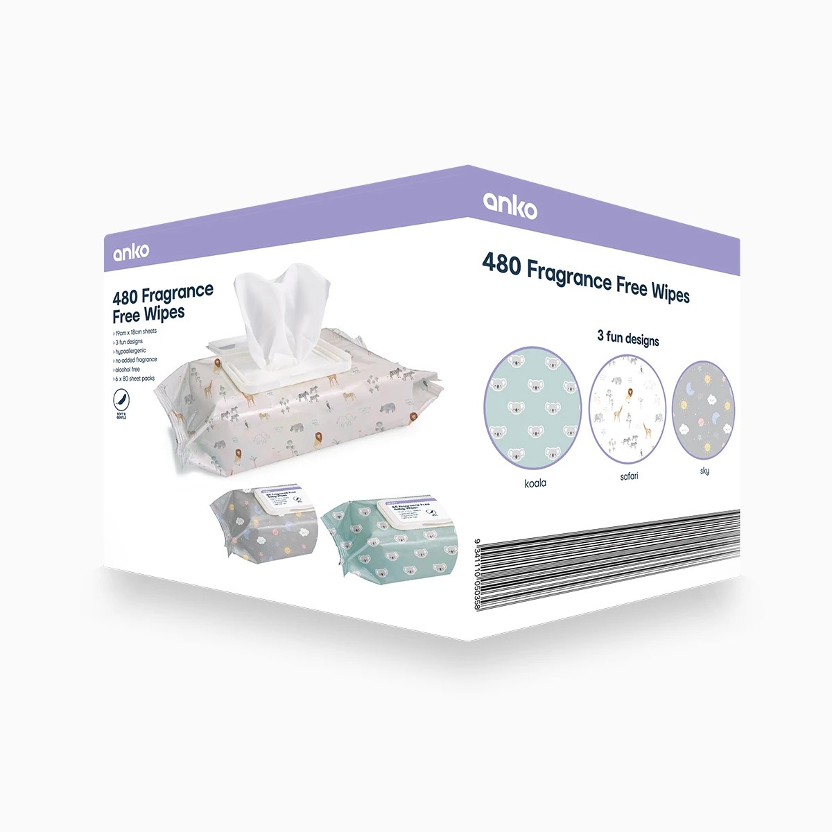 1 480 Pack Fragrance Free Wipes, 1 of 8