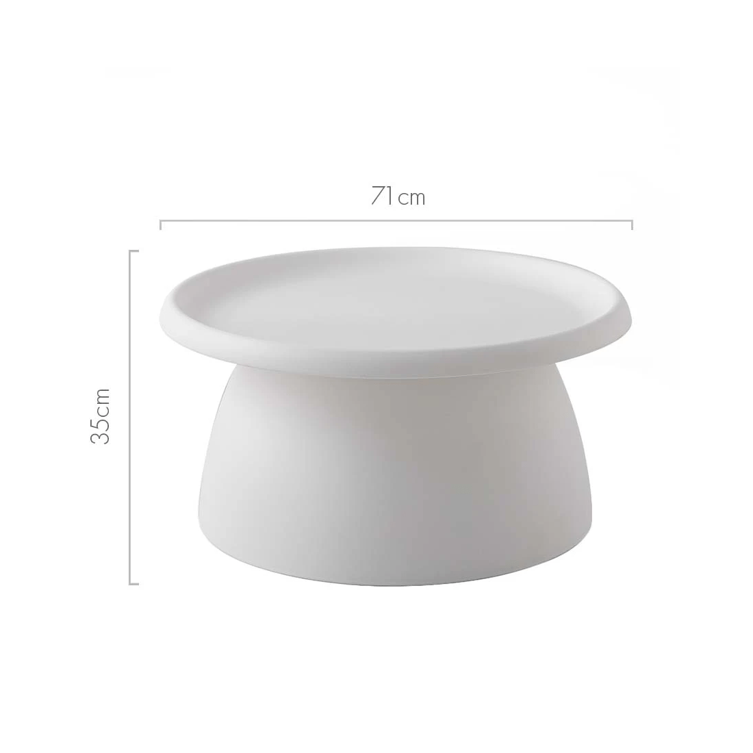 2 Artiss Coffee Table Round 71CM Plastic - White, 2 of 7