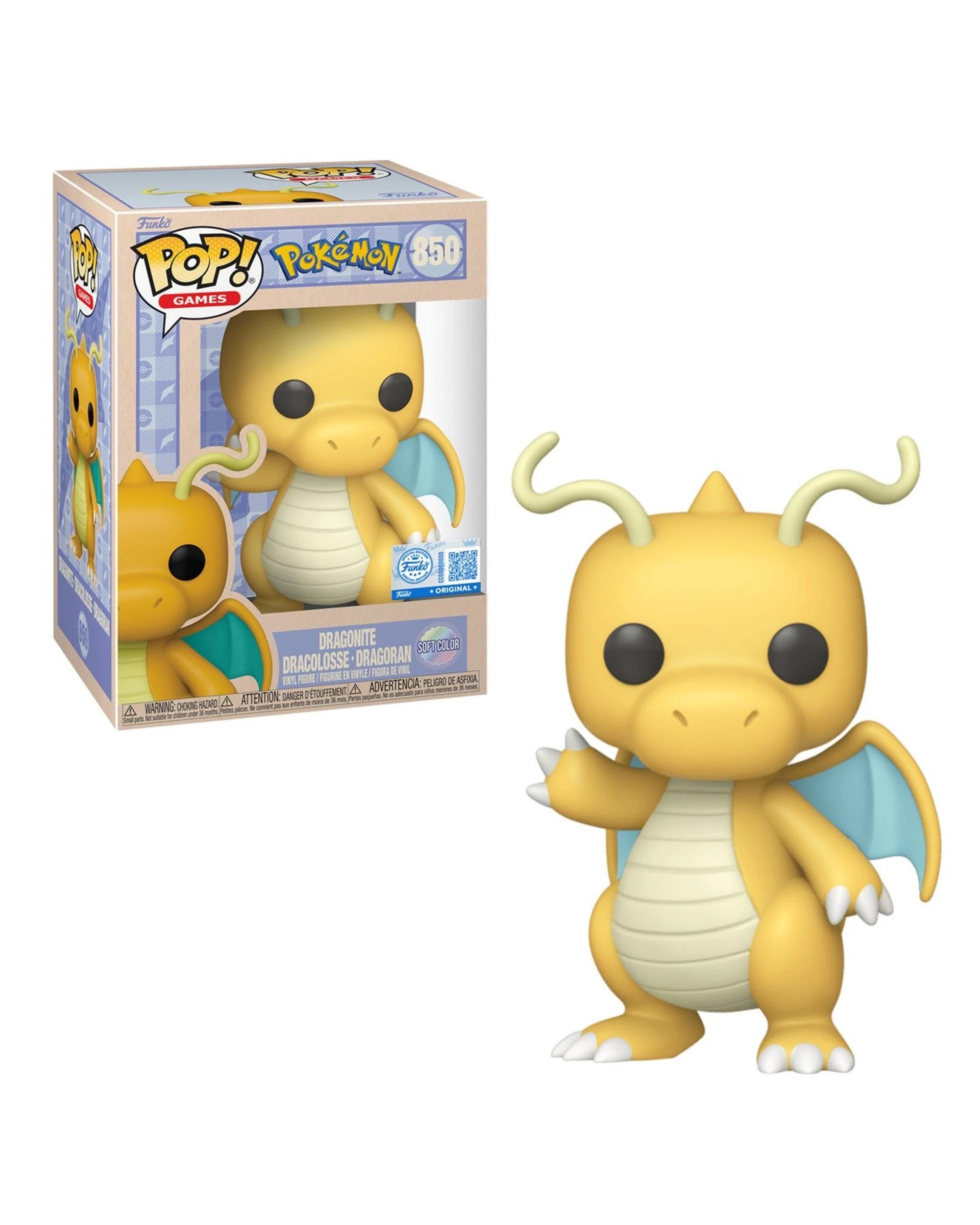 1 Pokemon Dragonite - Pastel -  Funko POP! Vinyl, 1 of 3